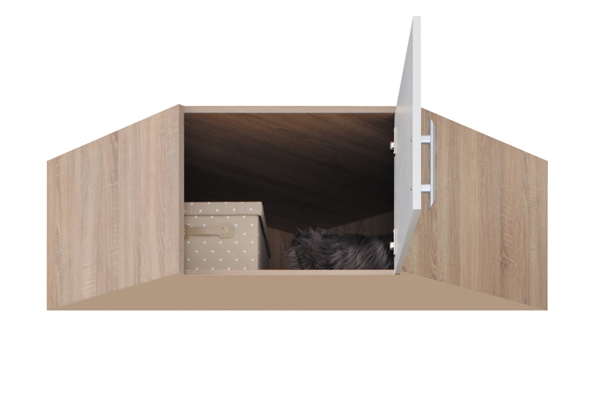 Nadstavec do rohovej skrine Smart SRN4 - 95x95 cm - biely lux / dub sonoma Nadstavec SRN4 Smart