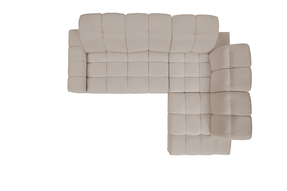 Elektrický rozkládací rohový gauč Magnelio L pravý - béžová bouclé Catch Me 2 Rohová sedací souprava pravá strana rozkládací z elektricky wysuwanym siedziskien Magnelio L - béžový Catch me 2