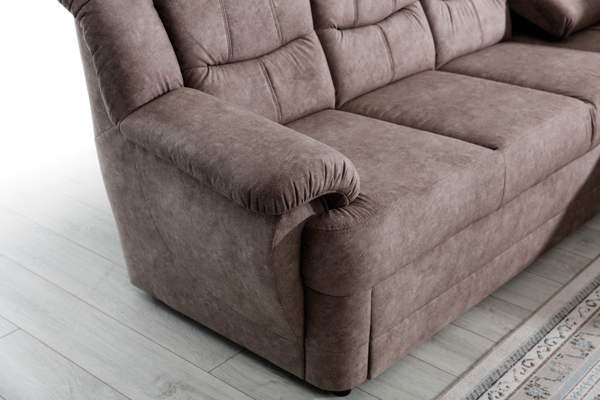 Rohová sedacia súprava Belluno L pravá - Hnedý Preston 21 Rohová sedacia súprava belluno s prešívaním 