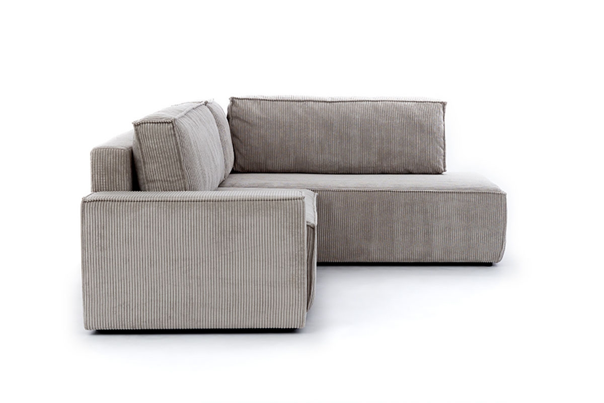 Rohová sedací souprava Flabio L pravá s funkcí spaní - béžový manšestr Lincoln 83 Rohová sedací souprava Flabio L bok mebla