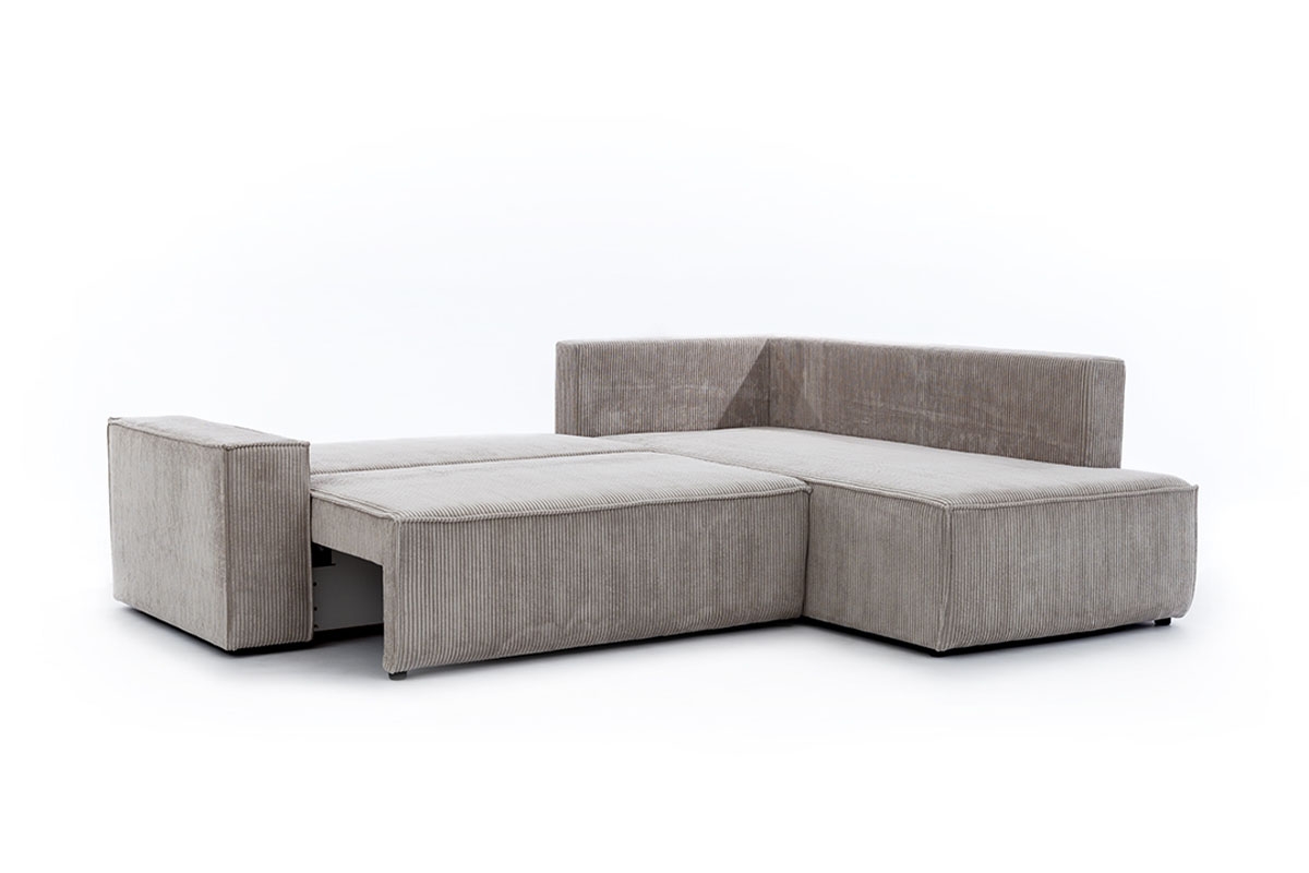 Rohová sedací souprava Flabio L pravá s funkcí spaní - béžový manšestr Lincoln 83 Rohová sedací souprava Flabio L Funkce spaní