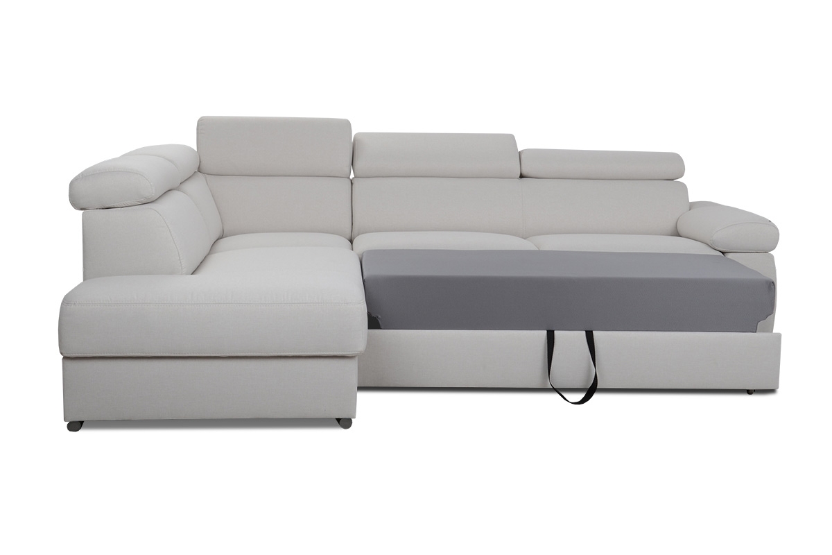 Rozkládací modulová sedací souprava Zoom levá - krémová Porto 01 (KR 10538)  Rohová sedací souprava levá strana modulowy s funkcí spaní Zoom - Krémový Porto 10538 - Funkce spaní