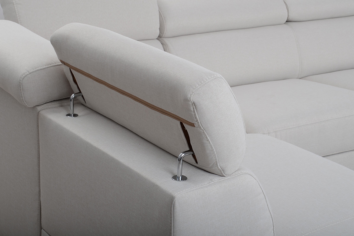 Rozkládací modulová sedací souprava Zoom levá - krémová Porto 01 (KR 10538)  Rohová sedací souprava levá strana modulowy s funkcí spaní Zoom - Krémový Porto 10538 - nastavitelné Polštáře