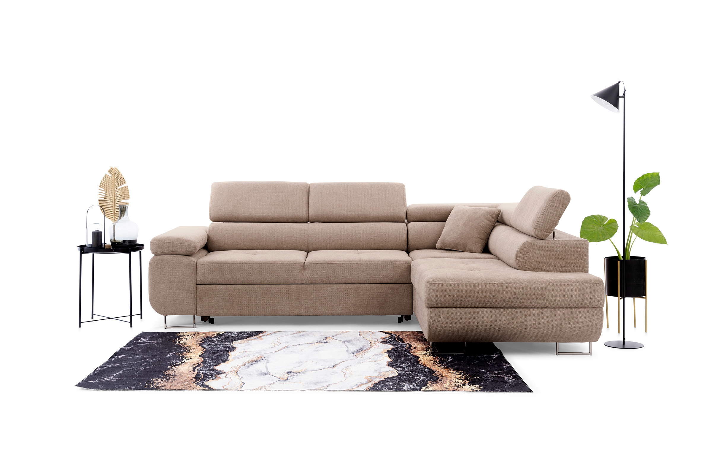 Rohová sedacia súprava Annabelle L - chrómové nožičky Rohová sedacia súprava Annabelle L s funkciou spánku - nožičky chromowane 