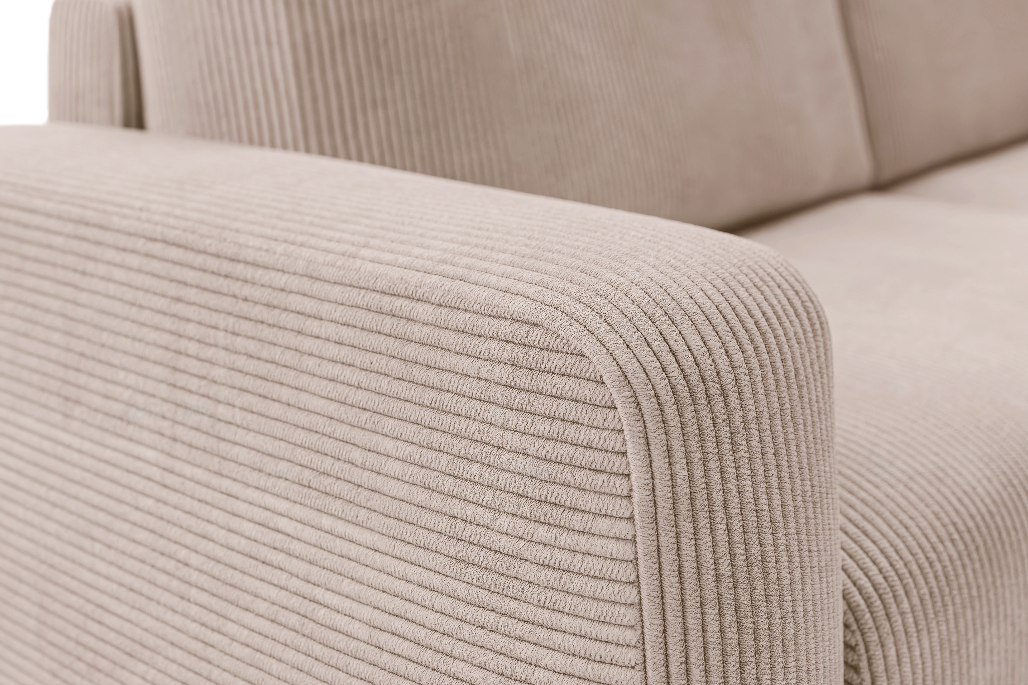 Rozkládací rohová sedací souprava Avia L - béžová Anafi 22 Rohová sedací souprava Avia L rozkládací uniwersalny prawo/levá - béžová manšestr Anafi 22