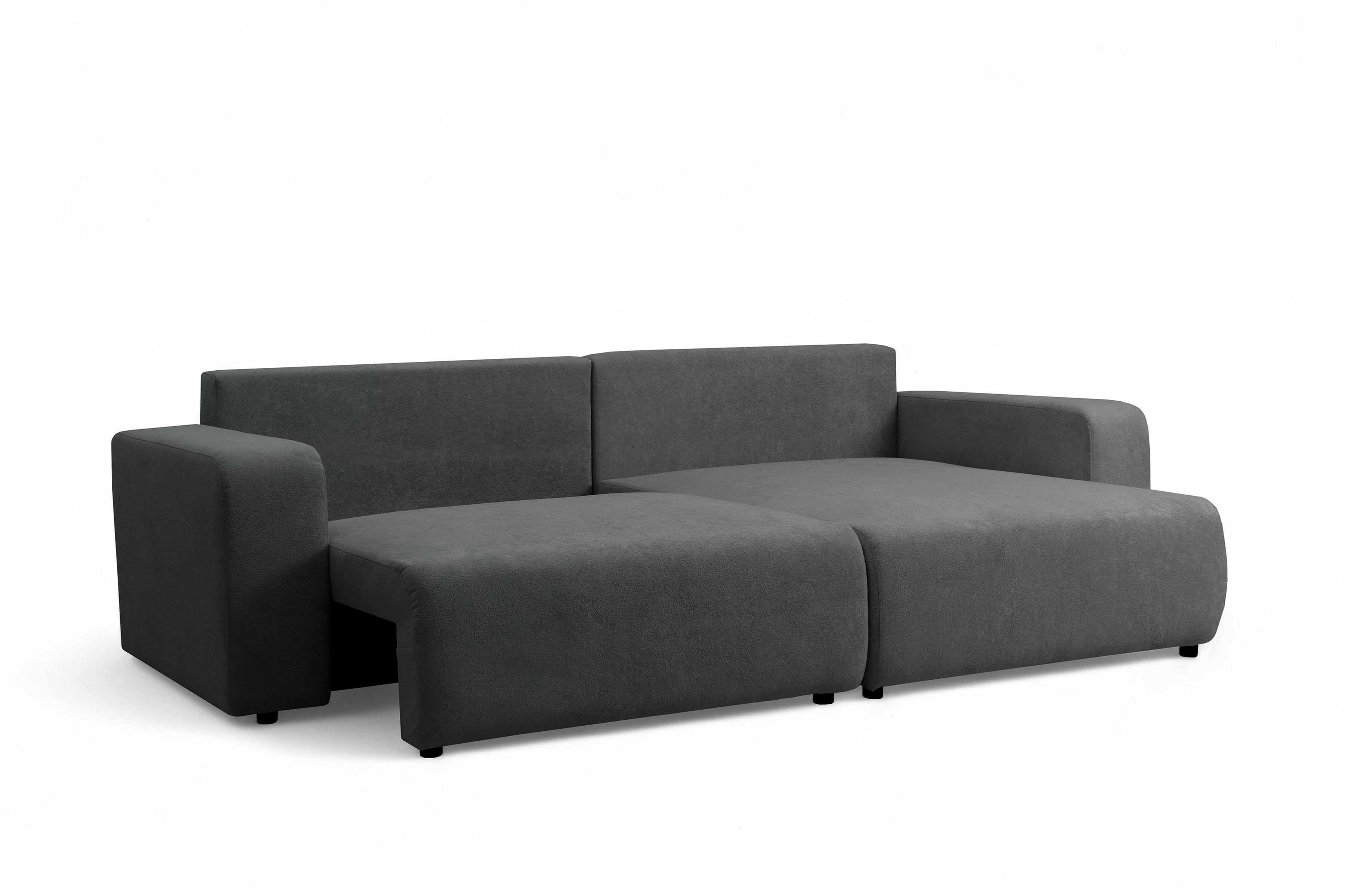 Rozkládací sedací souprava Avia L - grafitová Gerra 120 Rohová sedací souprava Avia Maxi rozkládací uniwersalny prawo/levá - grafitová boucle Gerra 120