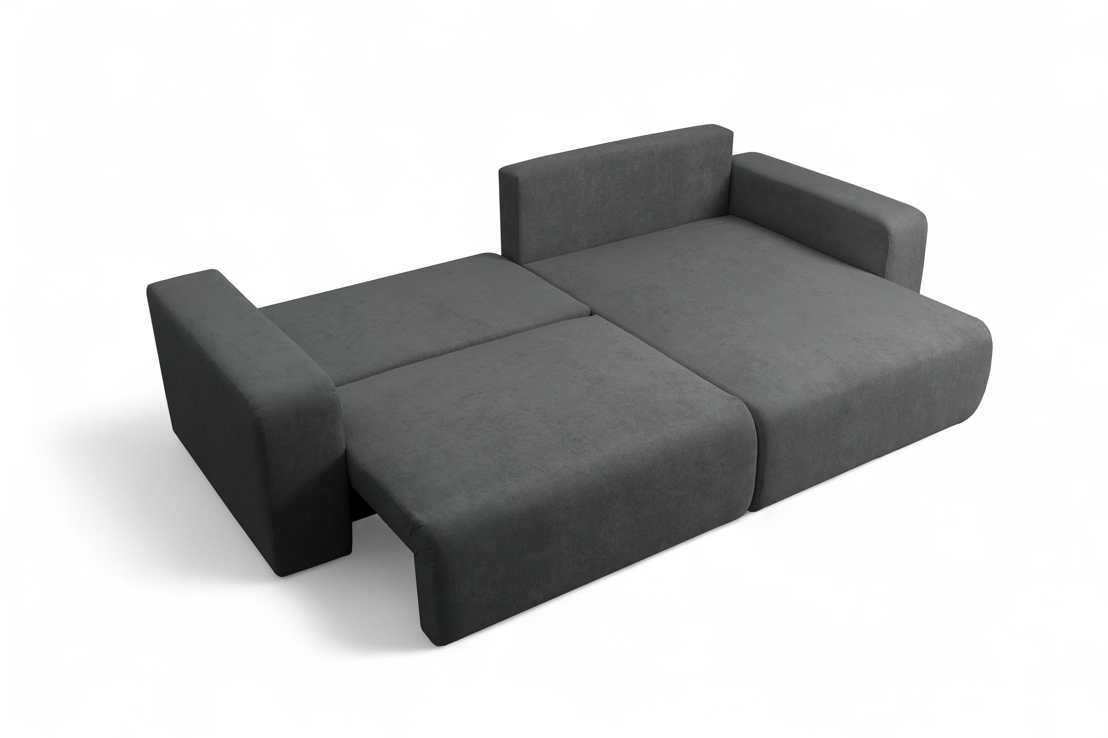 Rozkládací sedací souprava Avia L - grafitová Gerra 120 Rohová sedací souprava Avia Maxi rozkládací uniwersalny prawo/levá - grafitová boucle Gerra 120