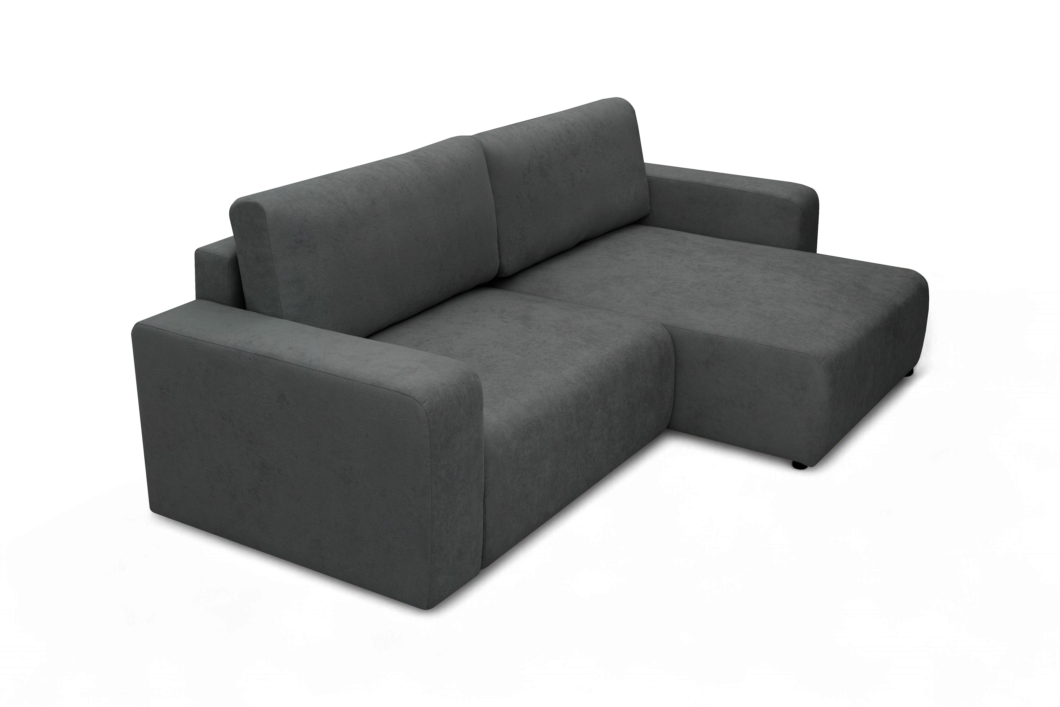 Rozkládací sedací souprava Avia L - grafitová Gerra 120 Rohová sedací souprava Avia Maxi rozkládací uniwersalny prawo/levá - grafitová boucle Gerra 120