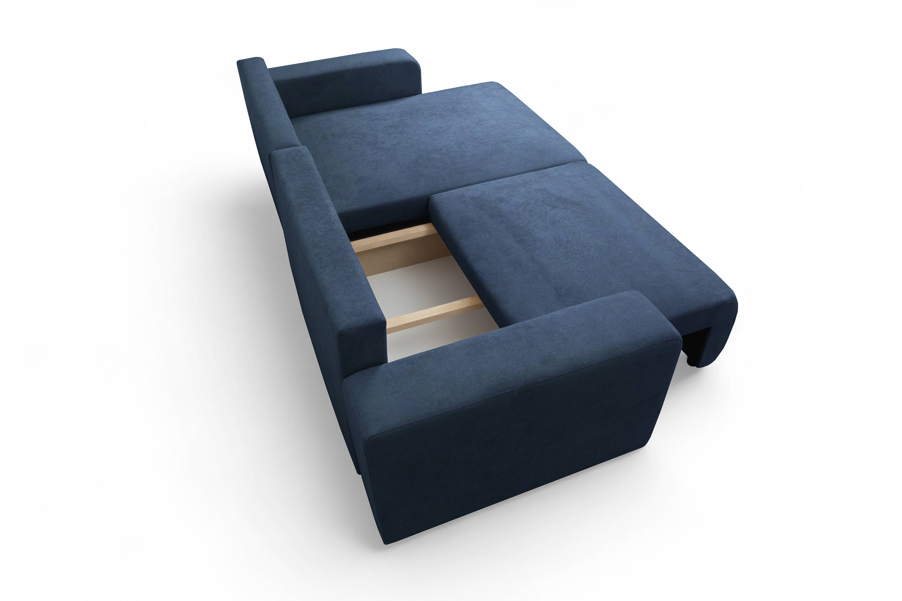 Rozkládací rohová sedací souprava Avia L - tmavě modrá Gerra 125 Rohová sedací souprava Avia Maxi rozkládací uniwersalny prawo/levá - tmavě modrá boucle Gerra 125