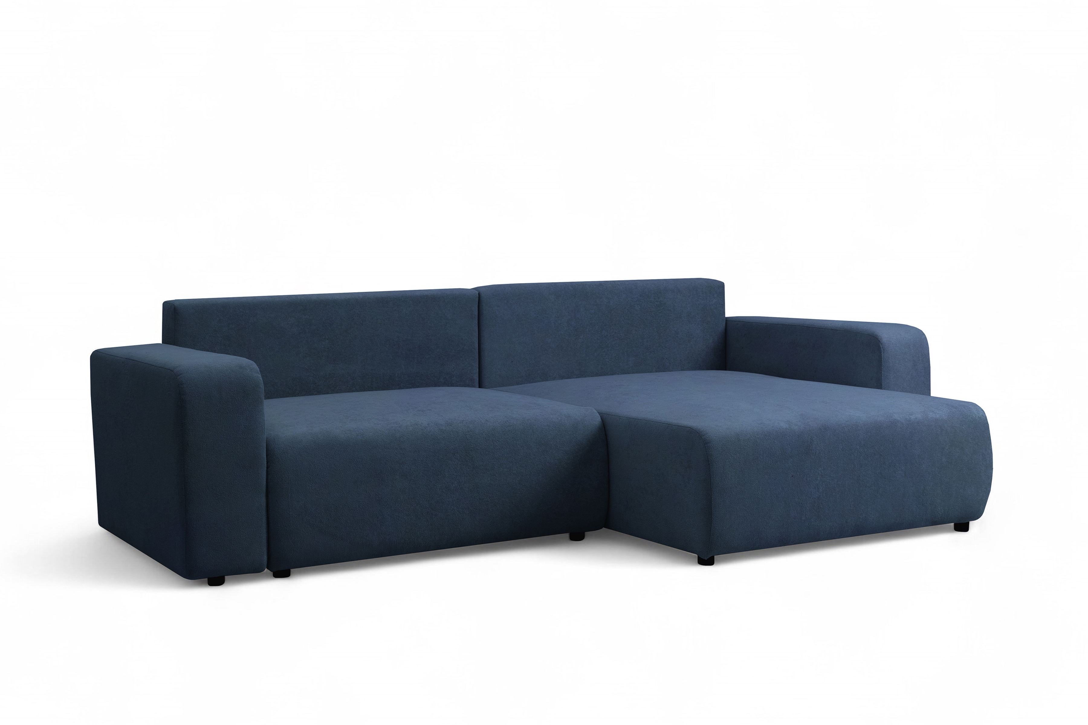 Rozkládací rohová sedací souprava Avia L - tmavě modrá Gerra 125 Rohová sedací souprava Avia Maxi rozkládací uniwersalny prawo/levá - tmavě modrá boucle Gerra 125