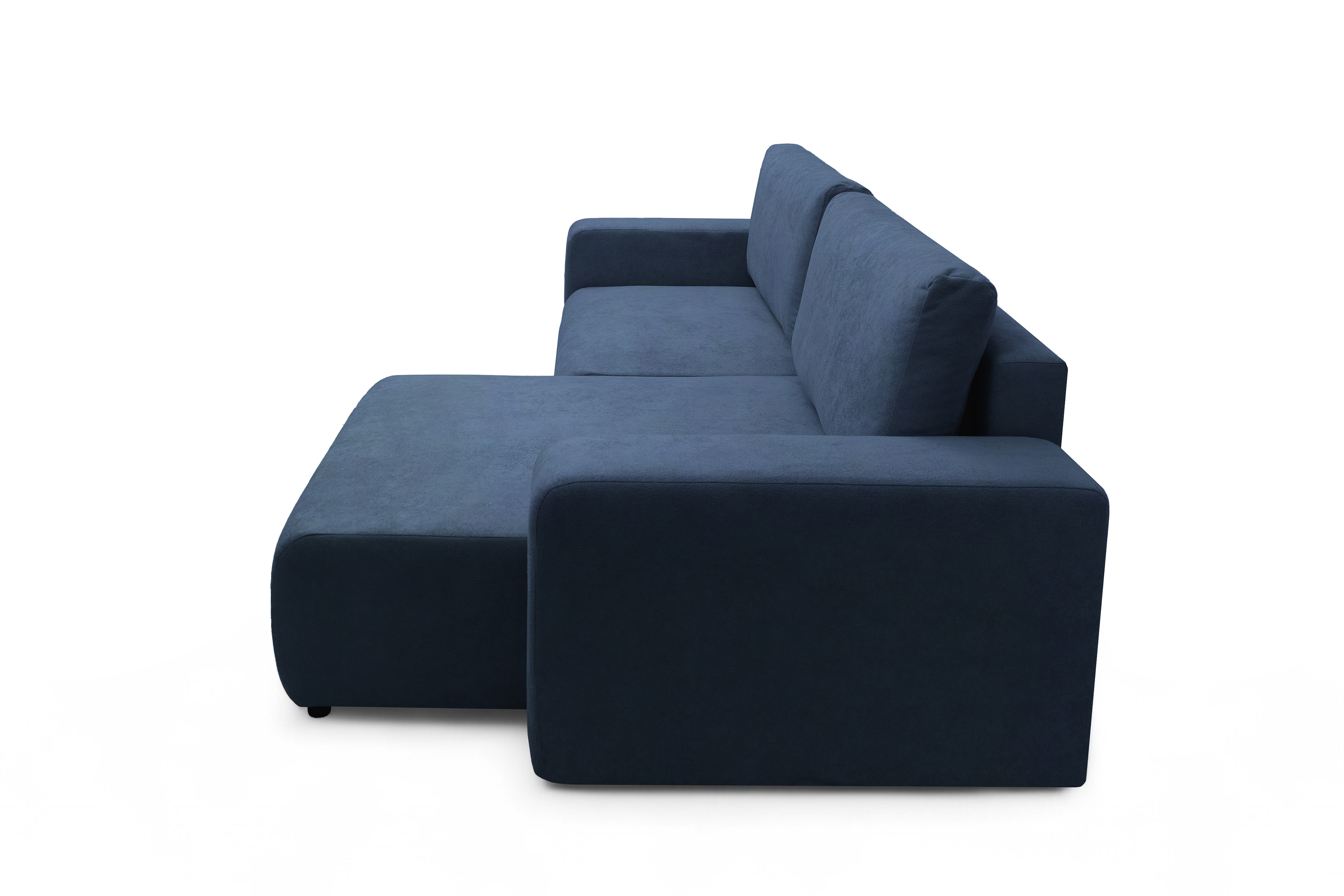 Rozkládací rohová sedací souprava Avia L - tmavě modrá Gerra 125 Rohová sedací souprava Avia Maxi rozkládací uniwersalny prawo/levá - tmavě modrá boucle Gerra 125