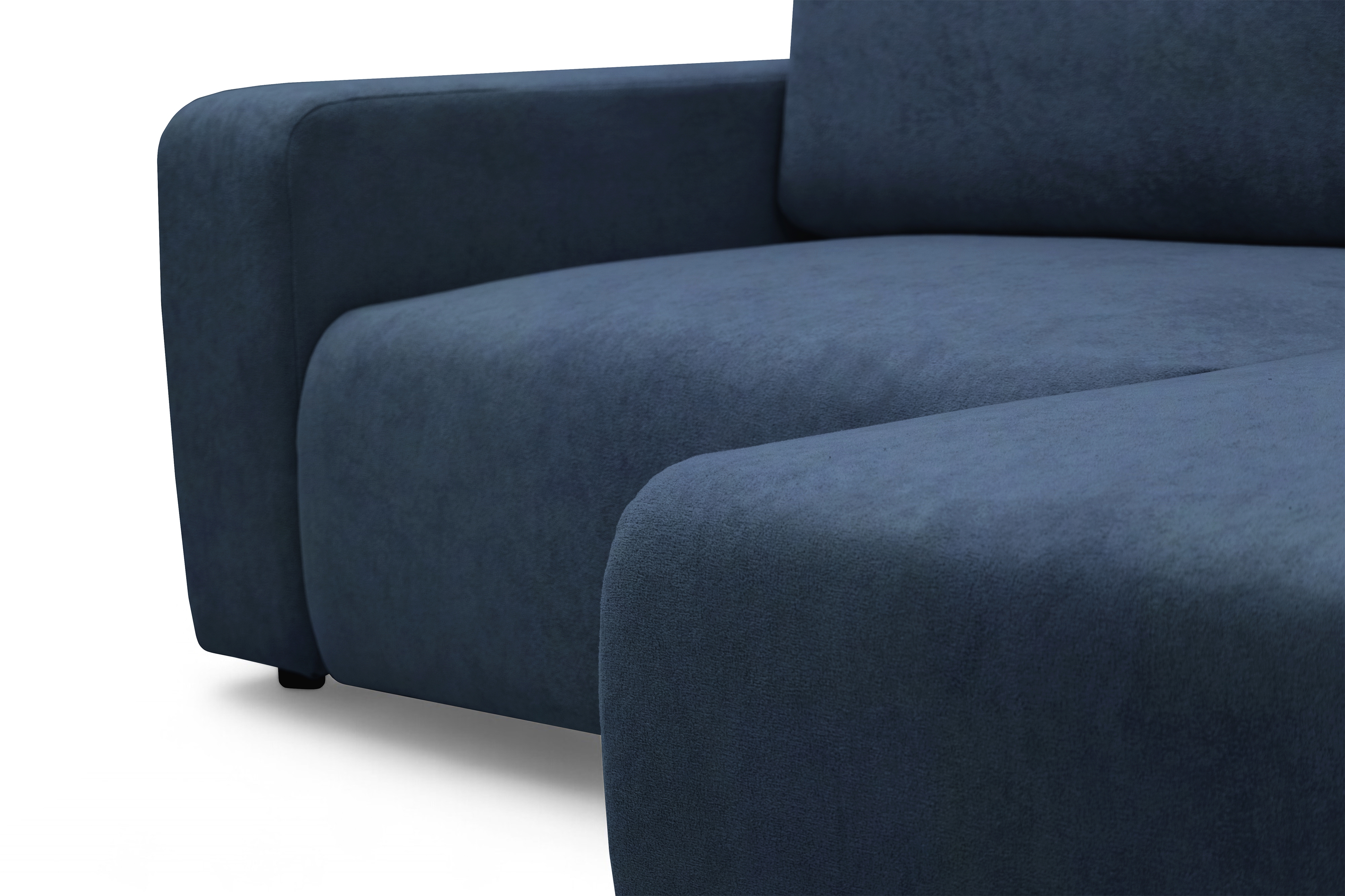 Rozkládací rohová sedací souprava Avia L - tmavě modrá Gerra 125 Rohová sedací souprava Avia Maxi rozkládací uniwersalny prawo/levá - tmavě modrá boucle Gerra 125