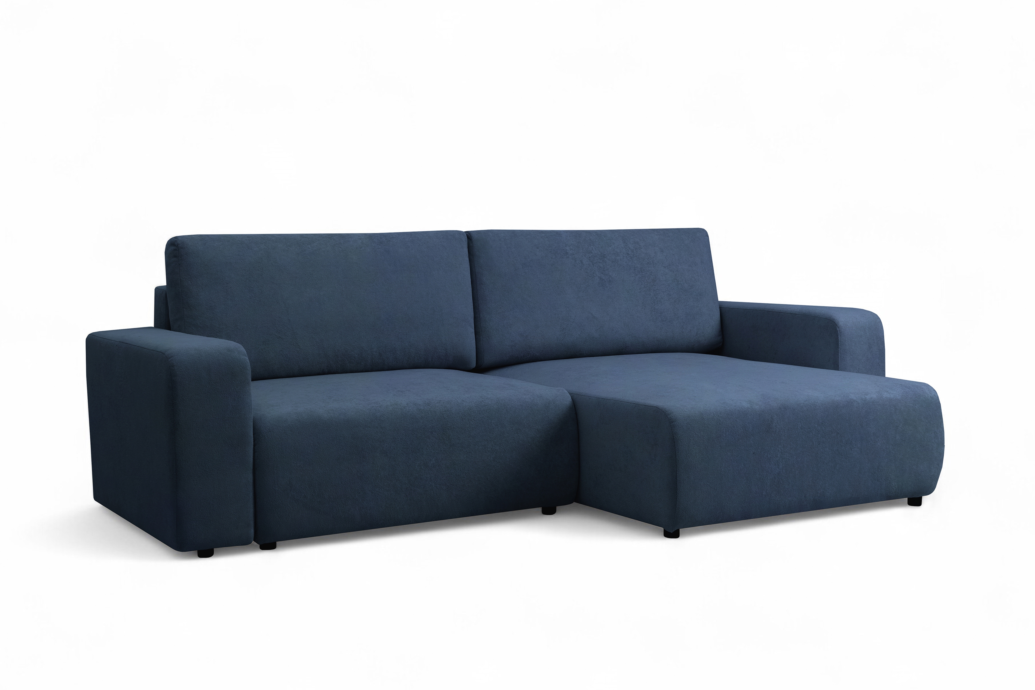 Rozkládací rohová sedací souprava Avia L - tmavě modrá Gerra 125 Rohová sedací souprava Avia Maxi rozkládací uniwersalny prawo/levá - tmavě modrá boucle Gerra 125