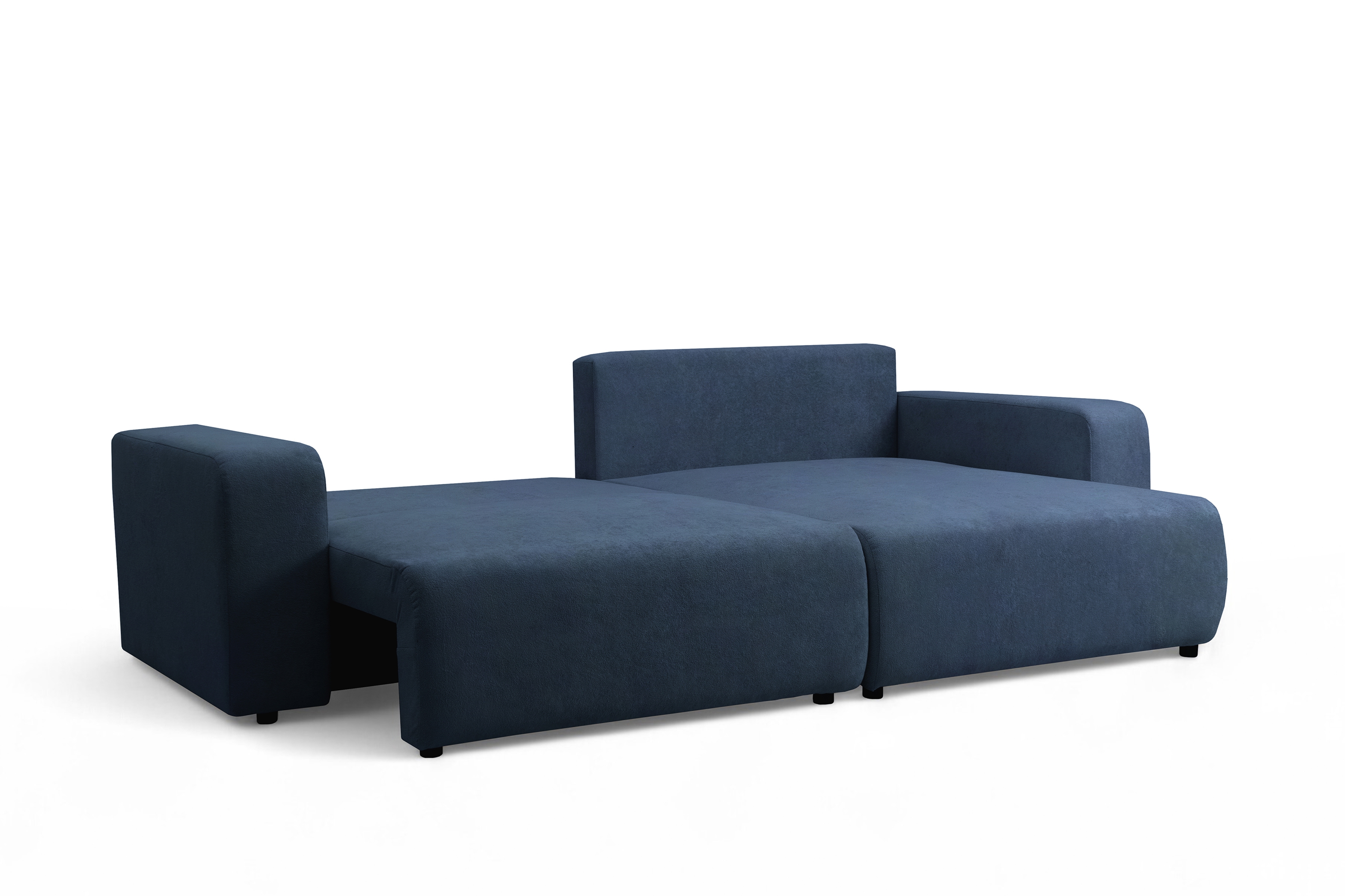 Rozkládací rohová sedací souprava Avia L - tmavě modrá Gerra 125 Rohová sedací souprava Avia Maxi rozkládací uniwersalny prawo/levá - tmavě modrá boucle Gerra 125