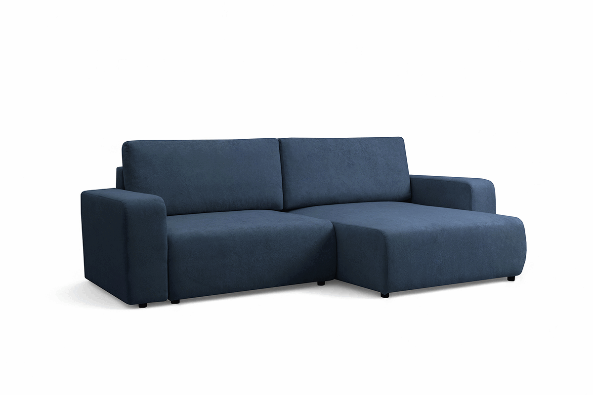 Rozkládací rohová sedací souprava Avia L - tmavě modrá Gerra 125 Rohová sedací souprava Avia Maxi rozkládací uniwersalny prawo/levá - tmavě modrá boucle Gerra 125