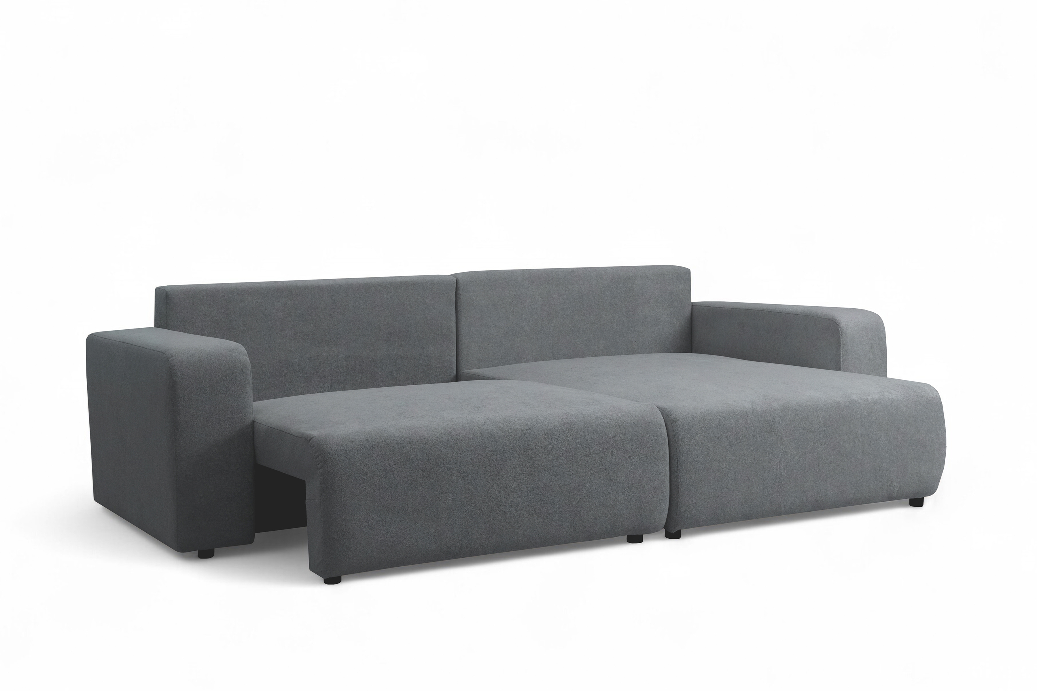 Rozkládací rohová sedací souprava Avia L - šedá Gerra 70 Rohová sedací souprava Avia Maxi rozkládací uniwersalny prawo/levá - šedá boucle Gerra 70