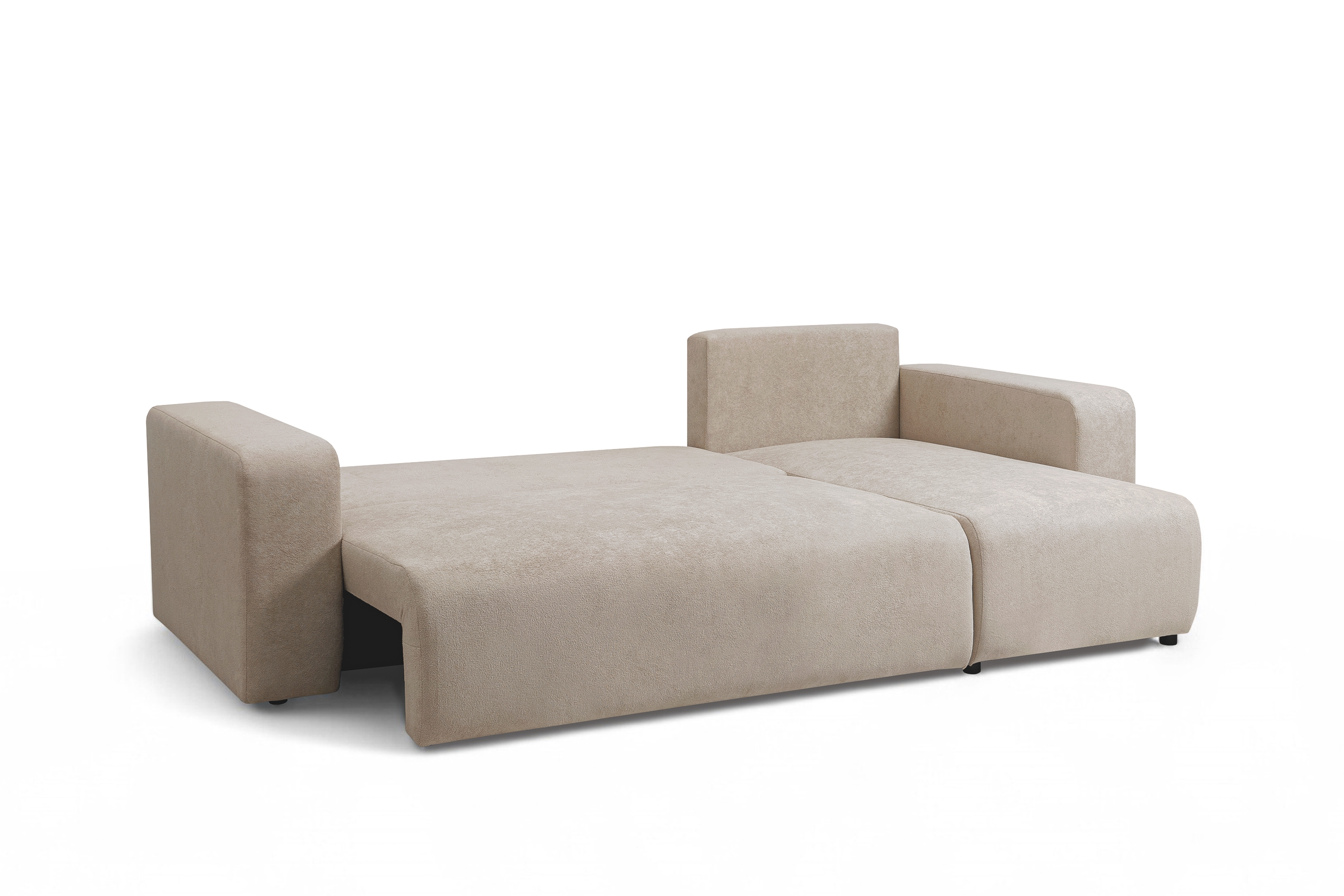 Rozkladacia rohová sedacia súprava Avia Mini univerzálna - béžové buklé Gerra 105 Rohová sedacia súprava Avia Mini s funkciou spánku uniwersalny prawo/Ľavá strana - Béžová boucle Gerra 105