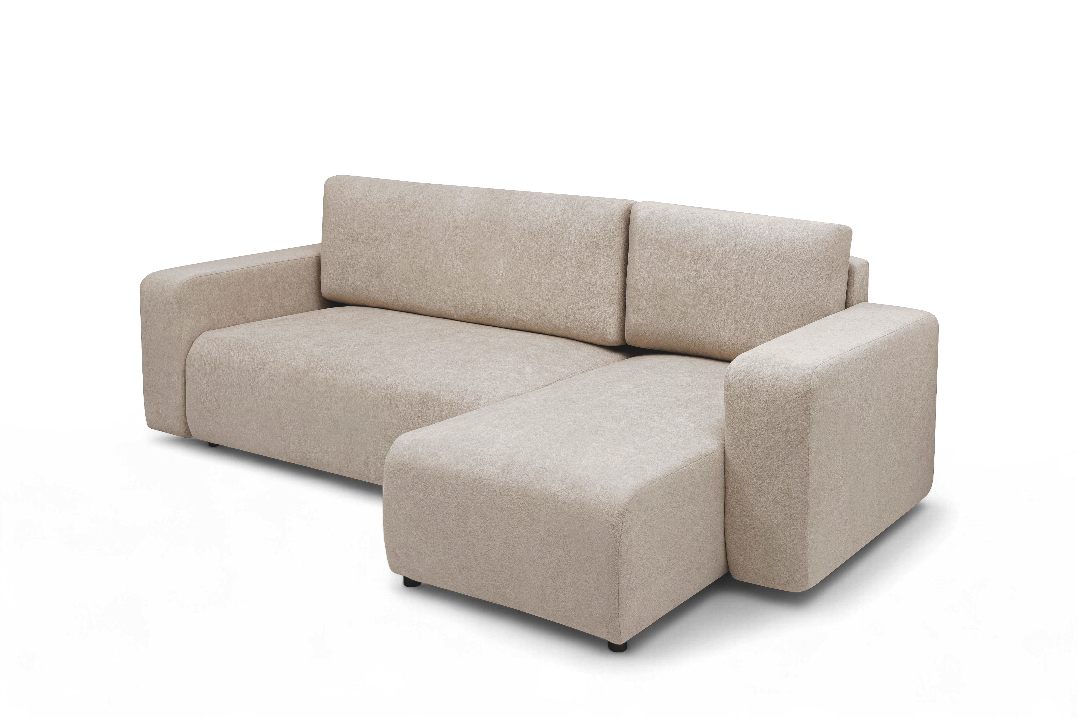 Rozkladacia rohová sedacia súprava Avia Mini univerzálna - béžové buklé Gerra 105 Rohová sedacia súprava Avia Mini s funkciou spánku uniwersalny prawo/Ľavá strana - Béžová boucle Gerra 105