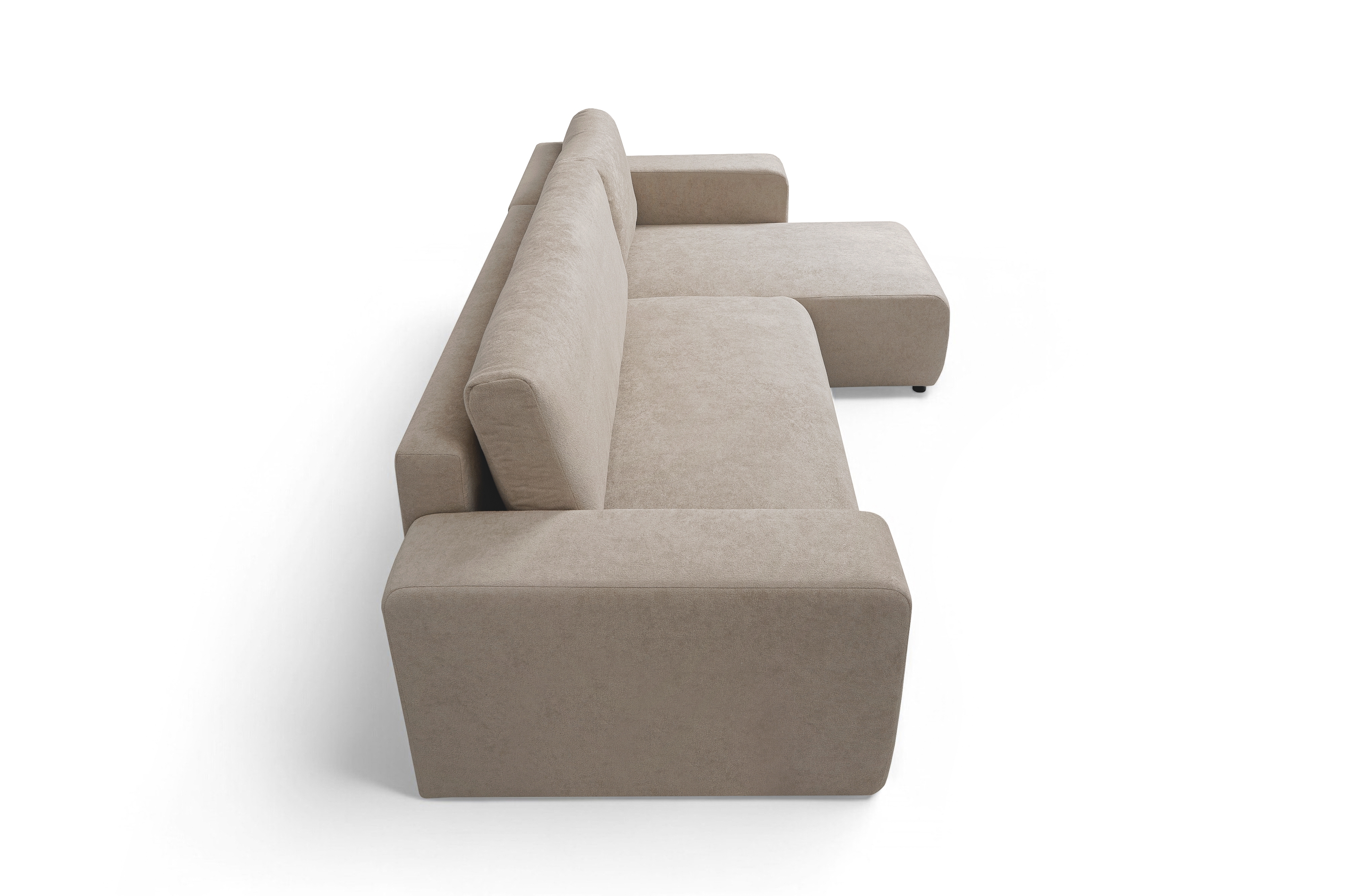 Rozkladacia rohová sedacia súprava Avia Mini univerzálna - béžové buklé Gerra 105 Rohová sedacia súprava Avia Mini s funkciou spánku uniwersalny prawo/Ľavá strana - Béžová boucle Gerra 105