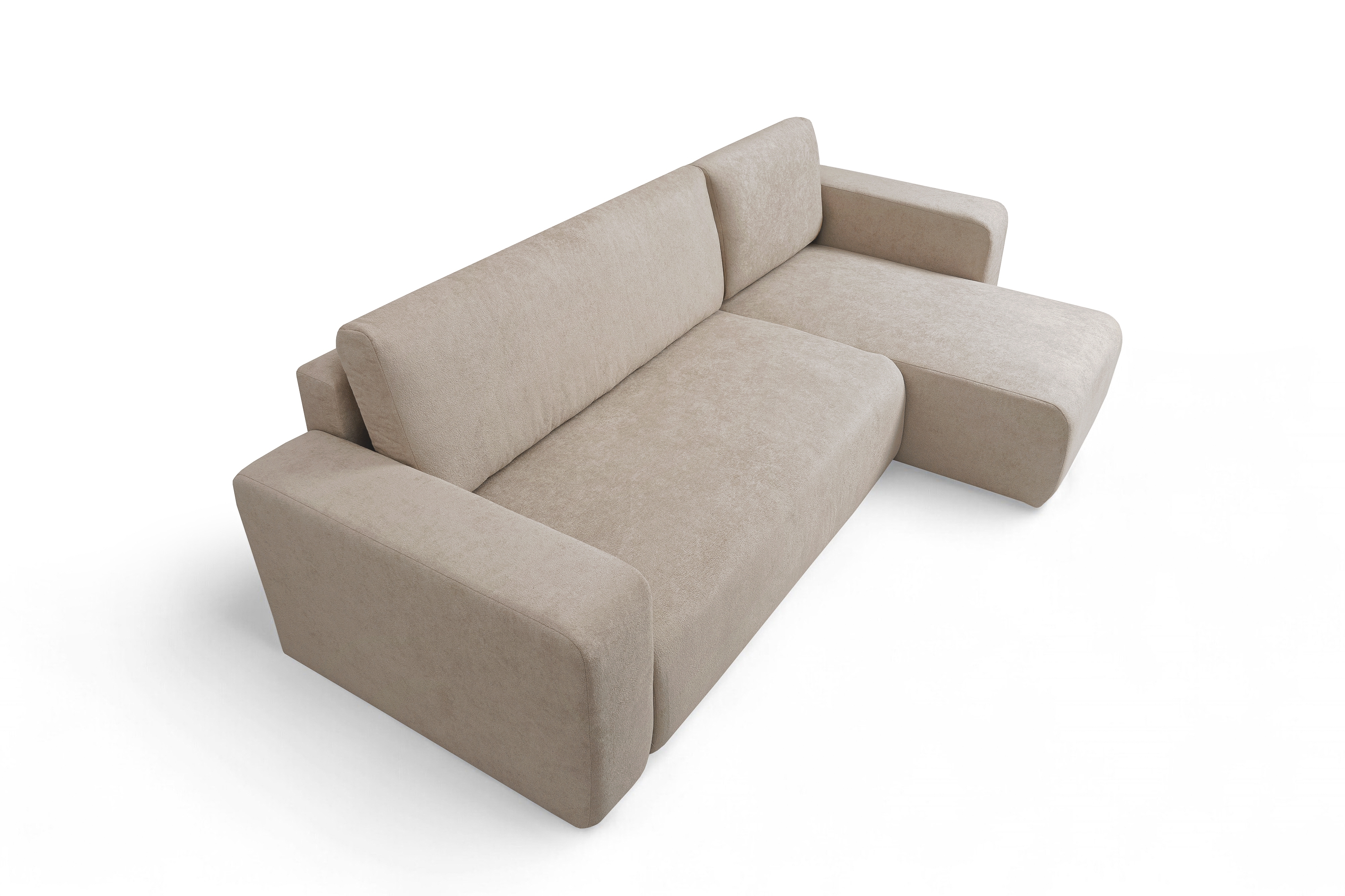 Rozkladacia rohová sedacia súprava Avia Mini univerzálna - béžové buklé Gerra 105 Rohová sedacia súprava Avia Mini s funkciou spánku uniwersalny prawo/Ľavá strana - Béžová boucle Gerra 105