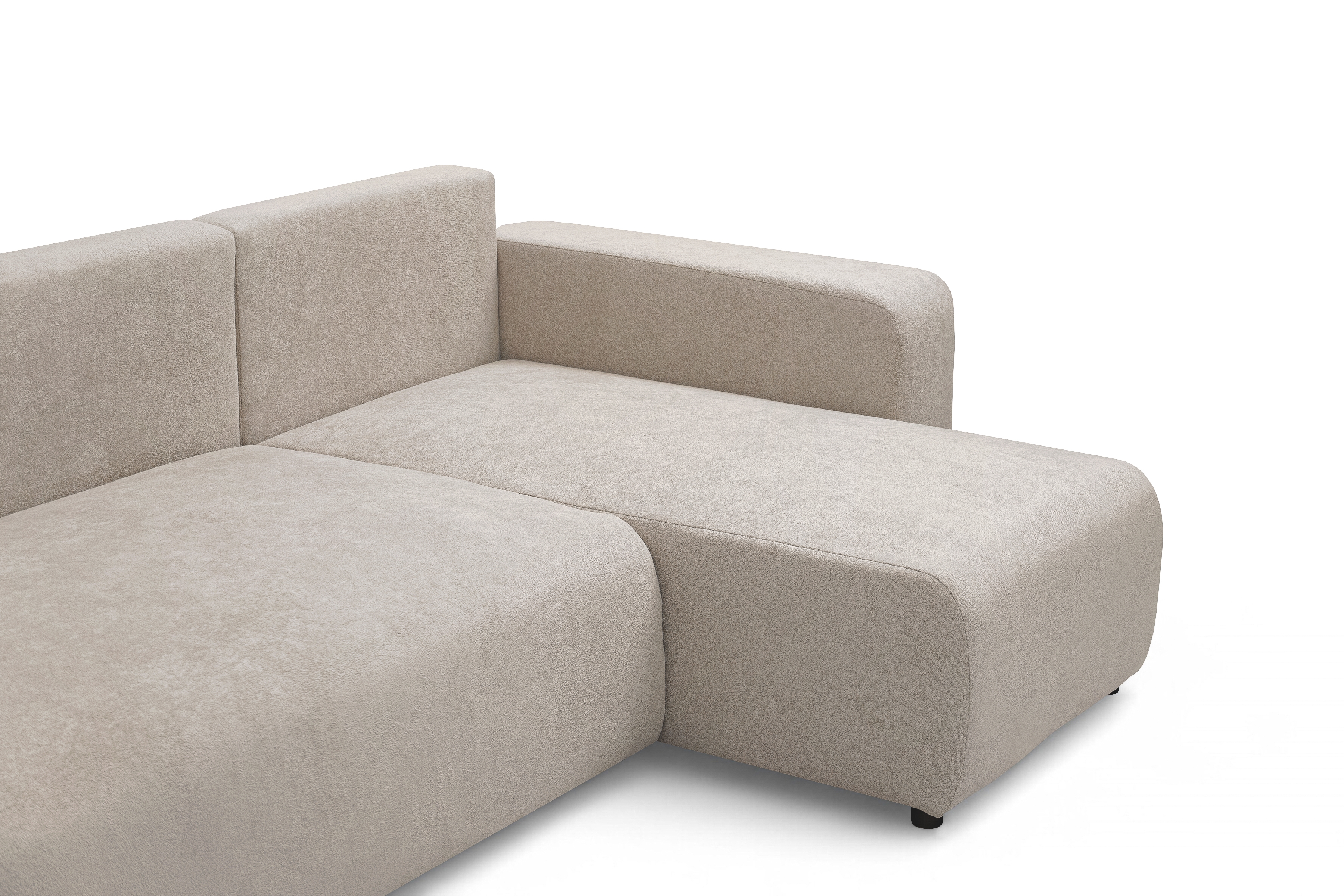 Rozkladacia rohová sedacia súprava Avia Mini univerzálna - béžové buklé Gerra 105 Rohová sedacia súprava Avia Mini s funkciou spánku uniwersalny prawo/Ľavá strana - Béžová boucle Gerra 105