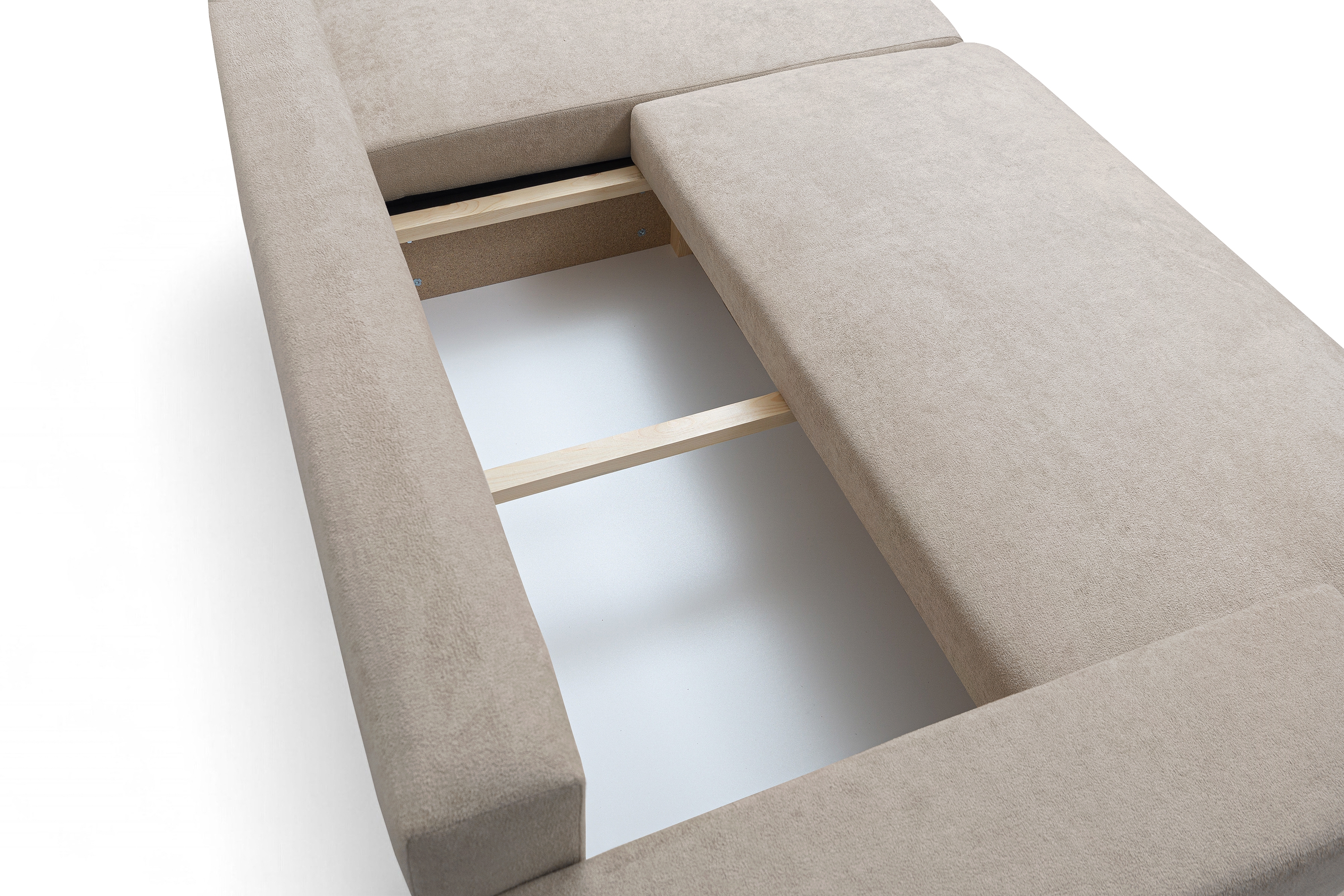 Rozkladacia rohová sedacia súprava Avia Mini univerzálna - béžové buklé Gerra 105 Rohová sedacia súprava Avia Mini s funkciou spánku uniwersalny prawo/Ľavá strana - Béžová boucle Gerra 105