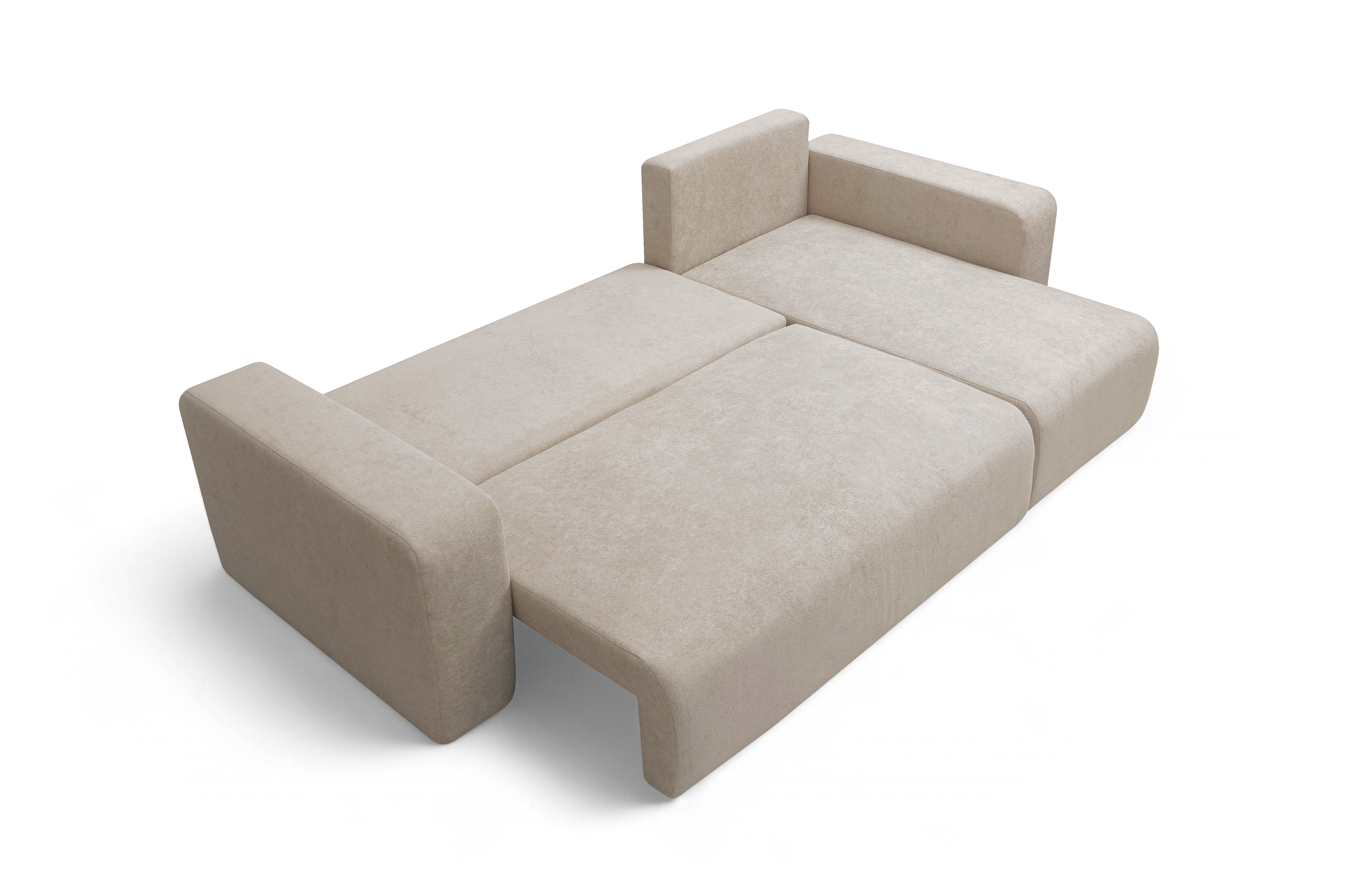 Rozkladacia rohová sedacia súprava Avia Mini univerzálna - béžové buklé Gerra 105 Rohová sedacia súprava Avia Mini s funkciou spánku uniwersalny prawo/Ľavá strana - Béžová boucle Gerra 105