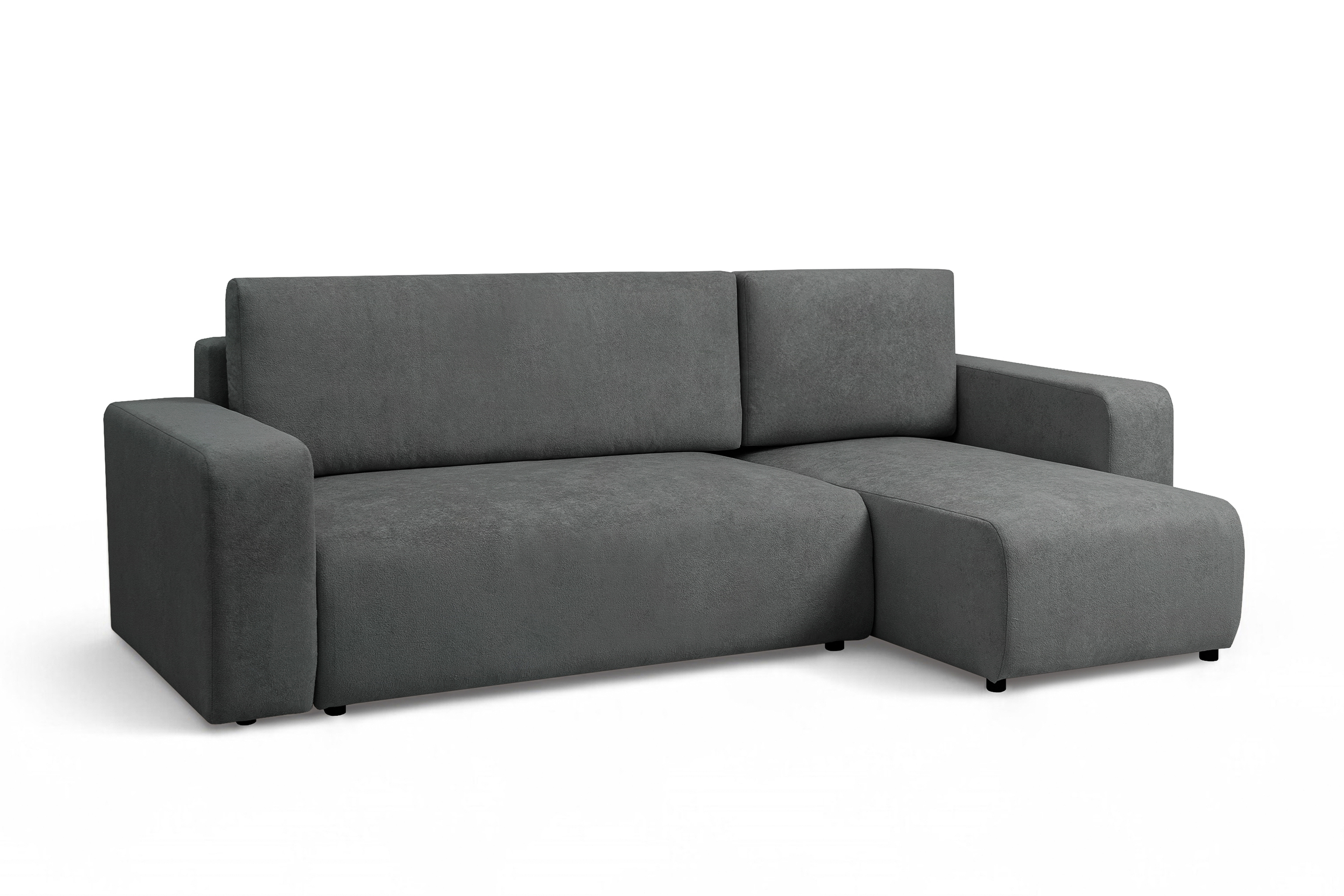 Rozkládací rohová sedací souprava Avia Mini - grafitová Gerra 120 Rohová sedací souprava Avia Mini rozkládací uniwersalny prawo/levá - grafitová boucle Gerra 120