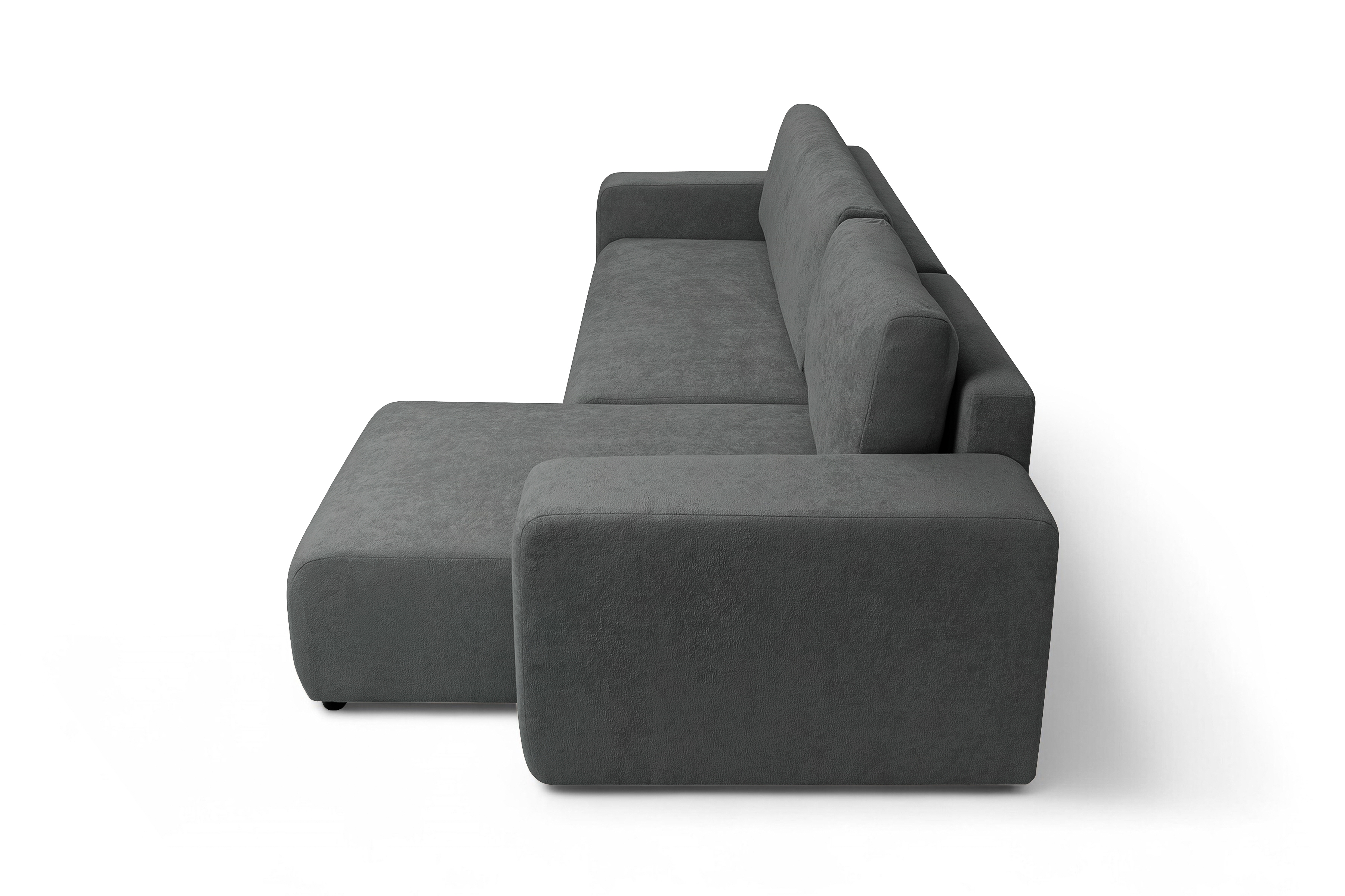 Rozkládací rohová sedací souprava Avia Mini - grafitová Gerra 120 Rohová sedací souprava Avia Mini rozkládací uniwersalny prawo/levá - grafitová boucle Gerra 120