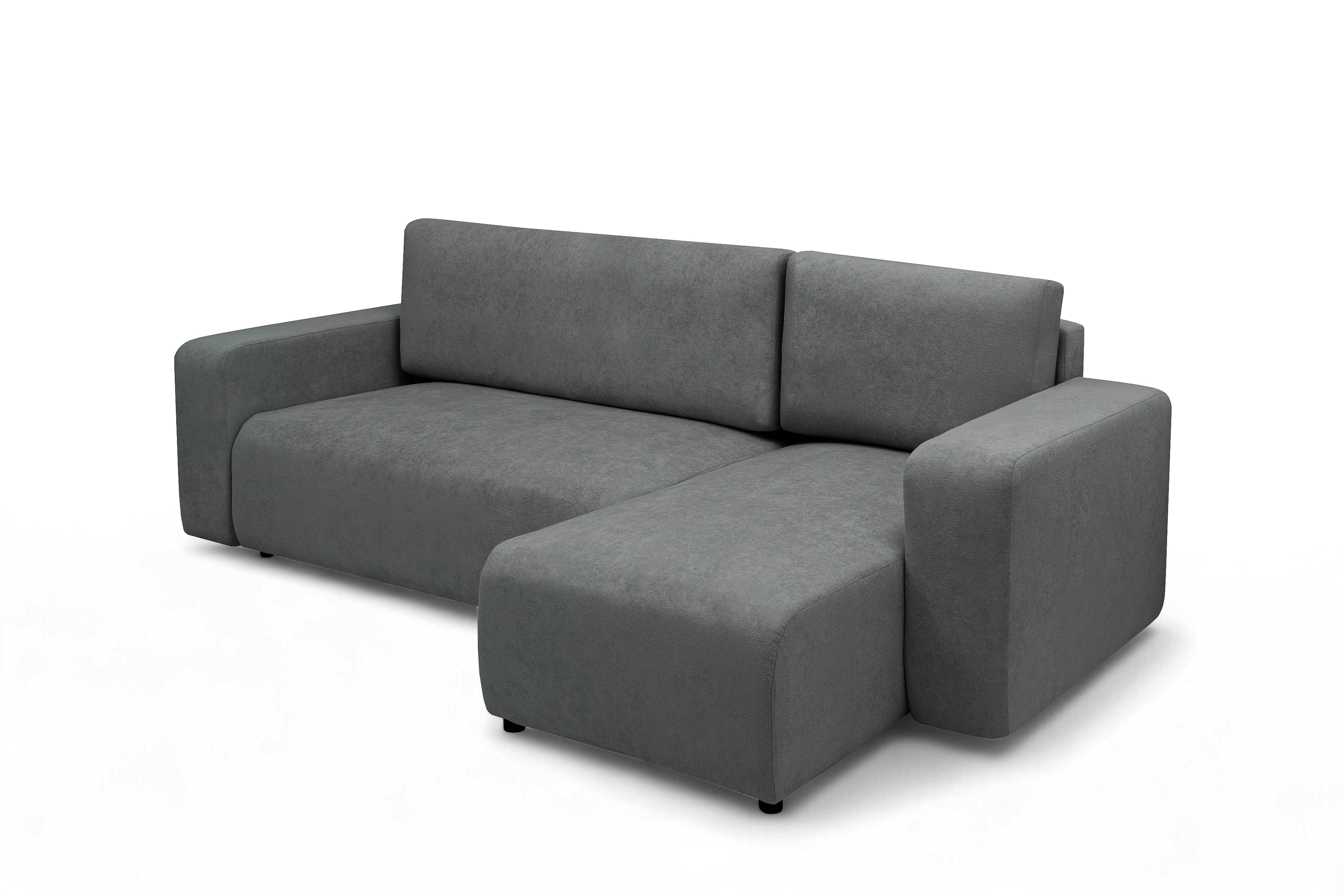 Rozkládací rohová sedací souprava Avia Mini - grafitová Gerra 120 Rohová sedací souprava Avia Mini rozkládací uniwersalny prawo/levá - grafitová boucle Gerra 120