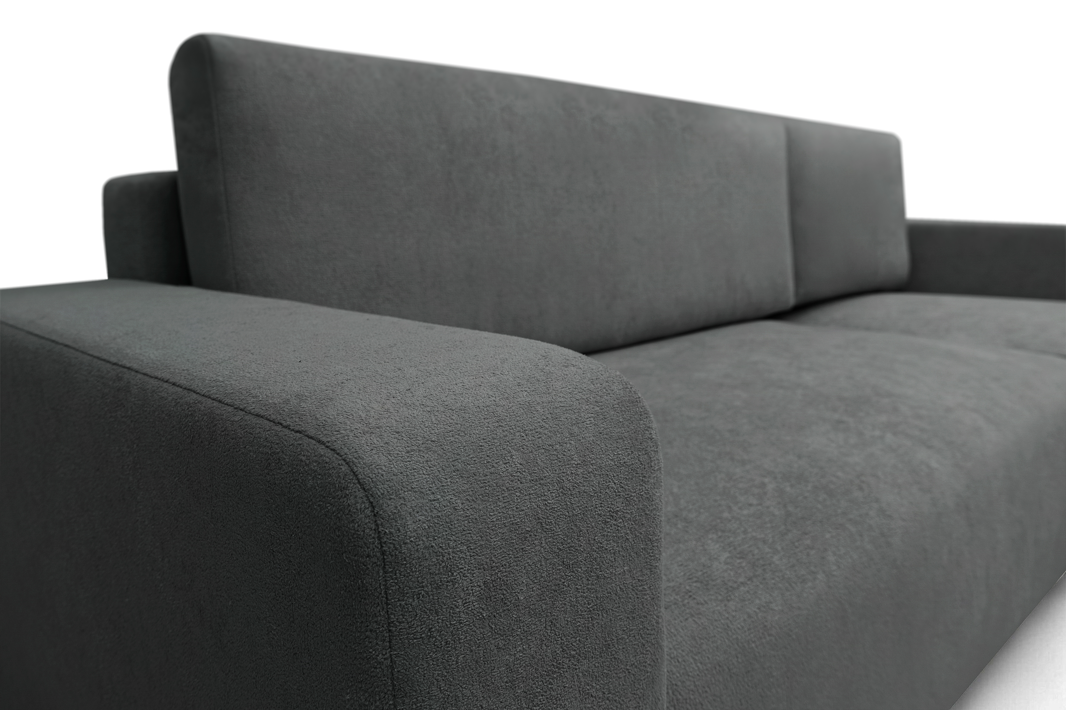 Rozkládací rohová sedací souprava Avia Mini - grafitová Gerra 120 Rohová sedací souprava Avia Mini rozkládací uniwersalny prawo/levá - grafitová boucle Gerra 120