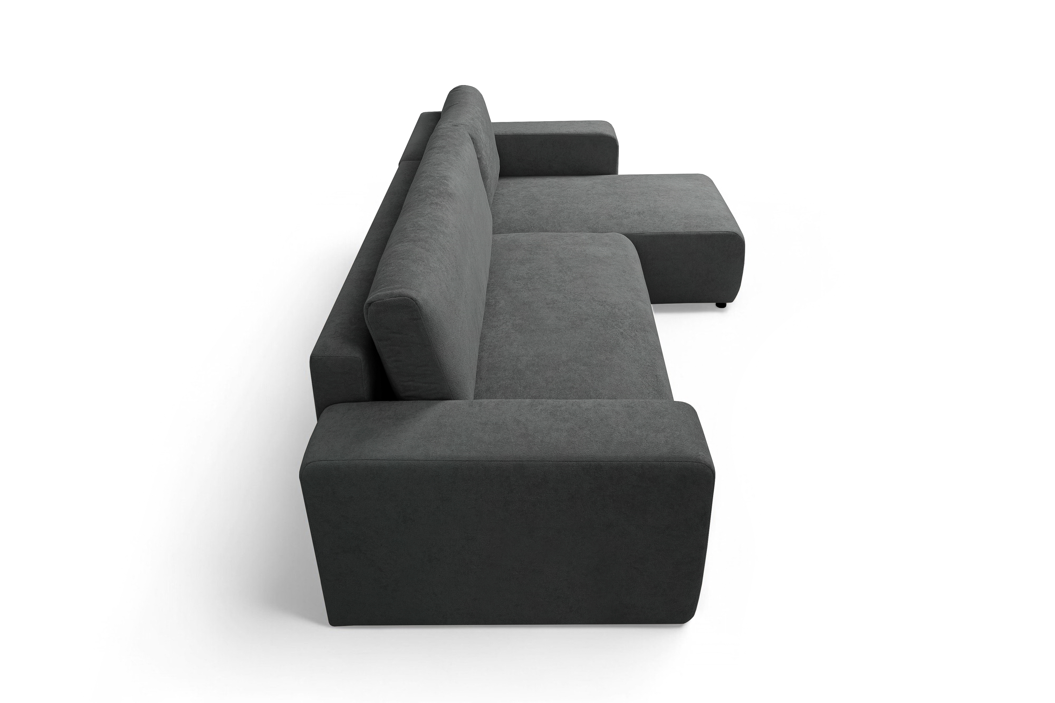 Rozkládací rohová sedací souprava Avia Mini - grafitová Gerra 120 Rohová sedací souprava Avia Mini rozkládací uniwersalny prawo/levá - grafitová boucle Gerra 120