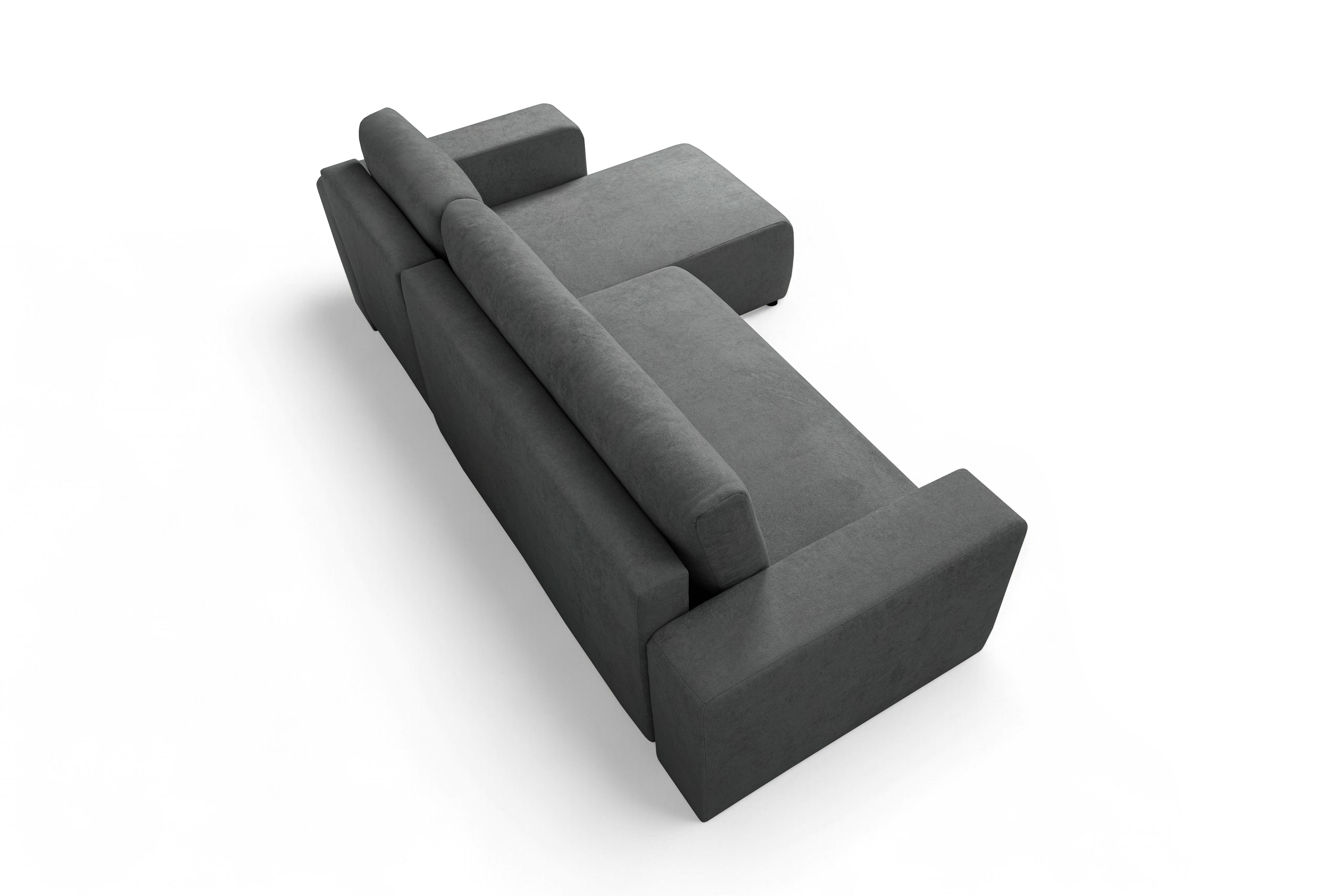 Rozkládací rohová sedací souprava Avia Mini - grafitová Gerra 120 Rohová sedací souprava Avia Mini rozkládací uniwersalny prawo/levá - grafitová boucle Gerra 120