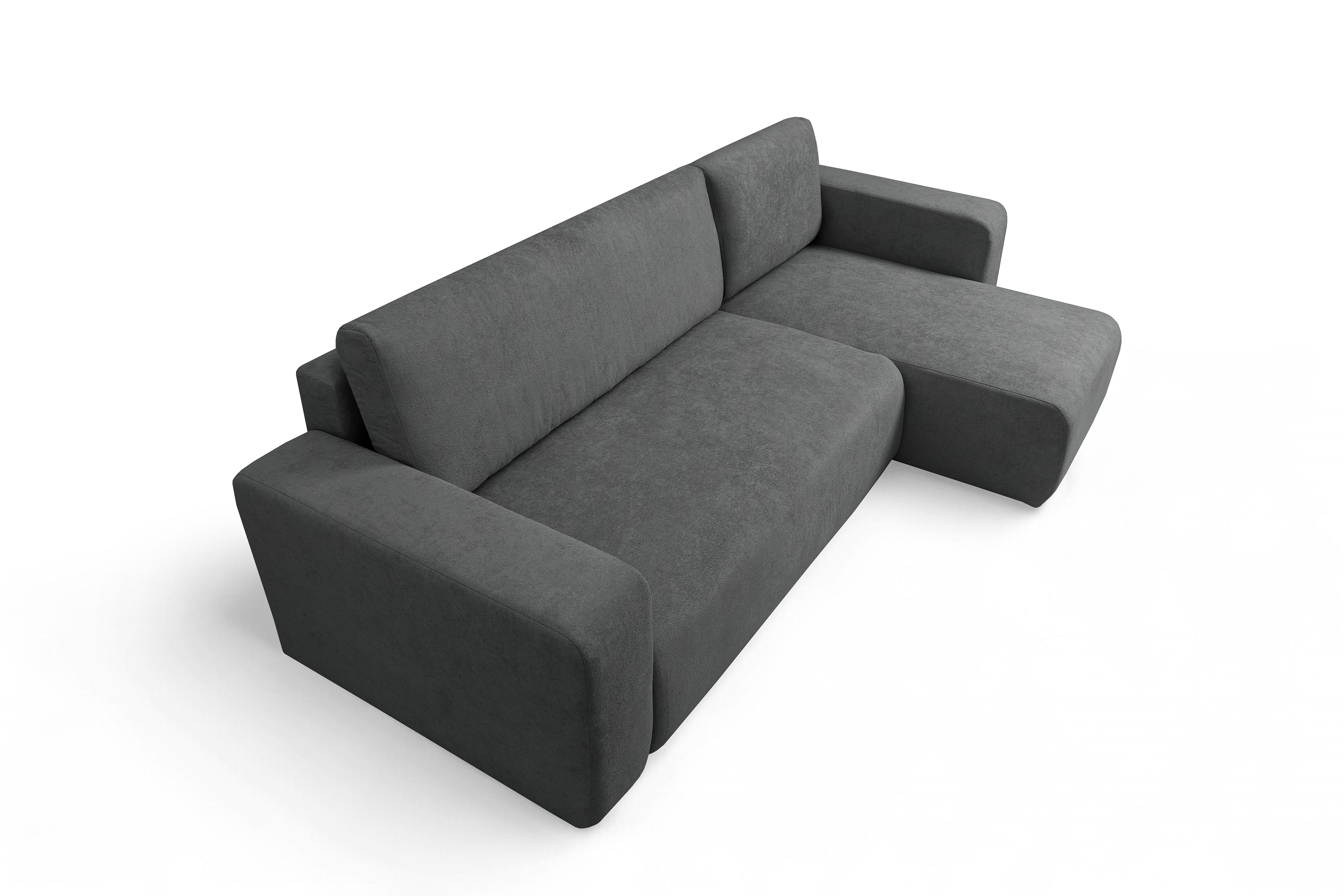 Rozkládací rohová sedací souprava Avia Mini - grafitová Gerra 120 Rohová sedací souprava Avia Mini rozkládací uniwersalny prawo/levá - grafitová boucle Gerra 120