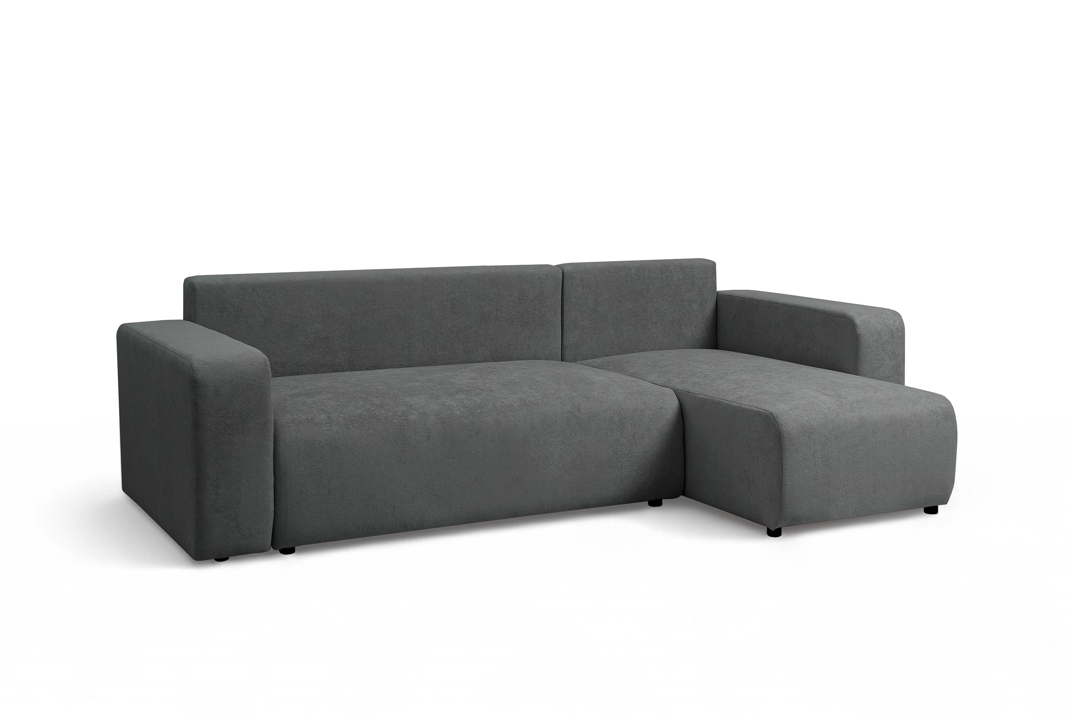 Rozkládací rohová sedací souprava Avia Mini - grafitová Gerra 120 Rohová sedací souprava Avia Mini rozkládací uniwersalny prawo/levá - grafitová boucle Gerra 120