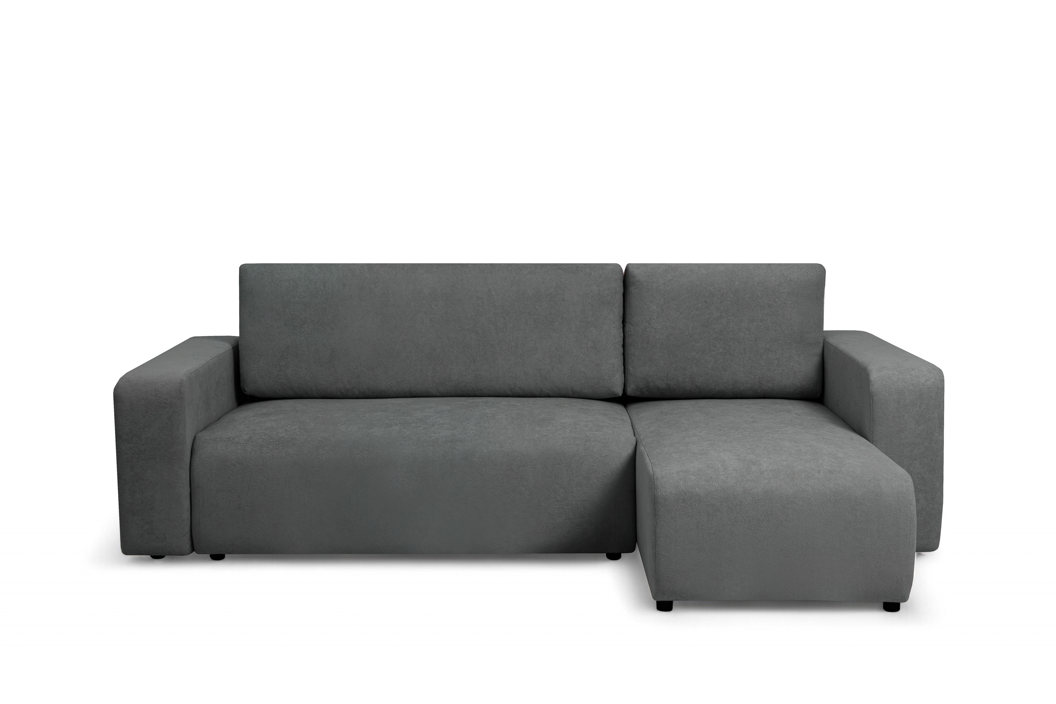 Rozkládací rohová sedací souprava Avia Mini - grafitová Gerra 120 Rohová sedací souprava Avia Mini rozkládací uniwersalny prawo/levá - grafitová boucle Gerra 120