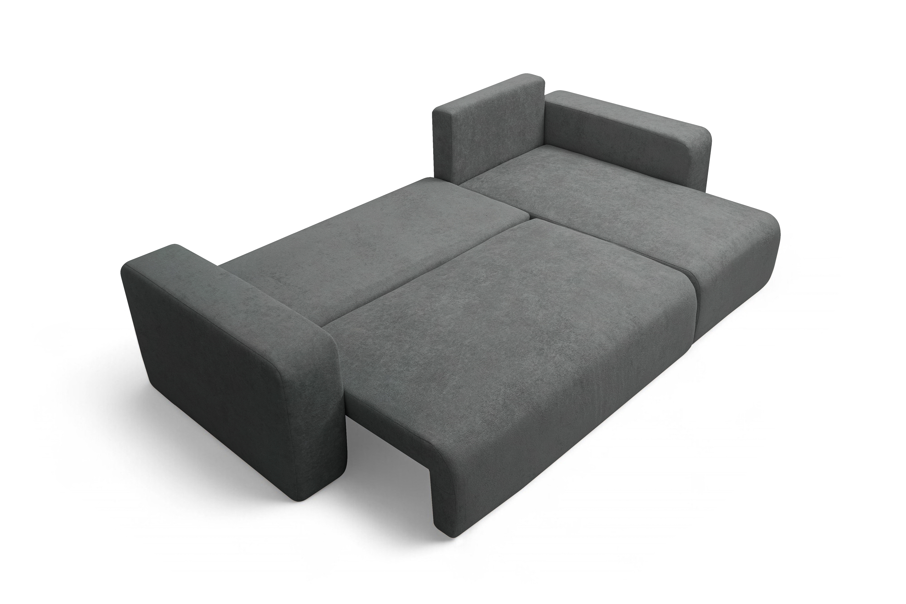 Rozkládací rohová sedací souprava Avia Mini - grafitová Gerra 120 Rohová sedací souprava Avia Mini rozkládací uniwersalny prawo/levá - grafitová boucle Gerra 120