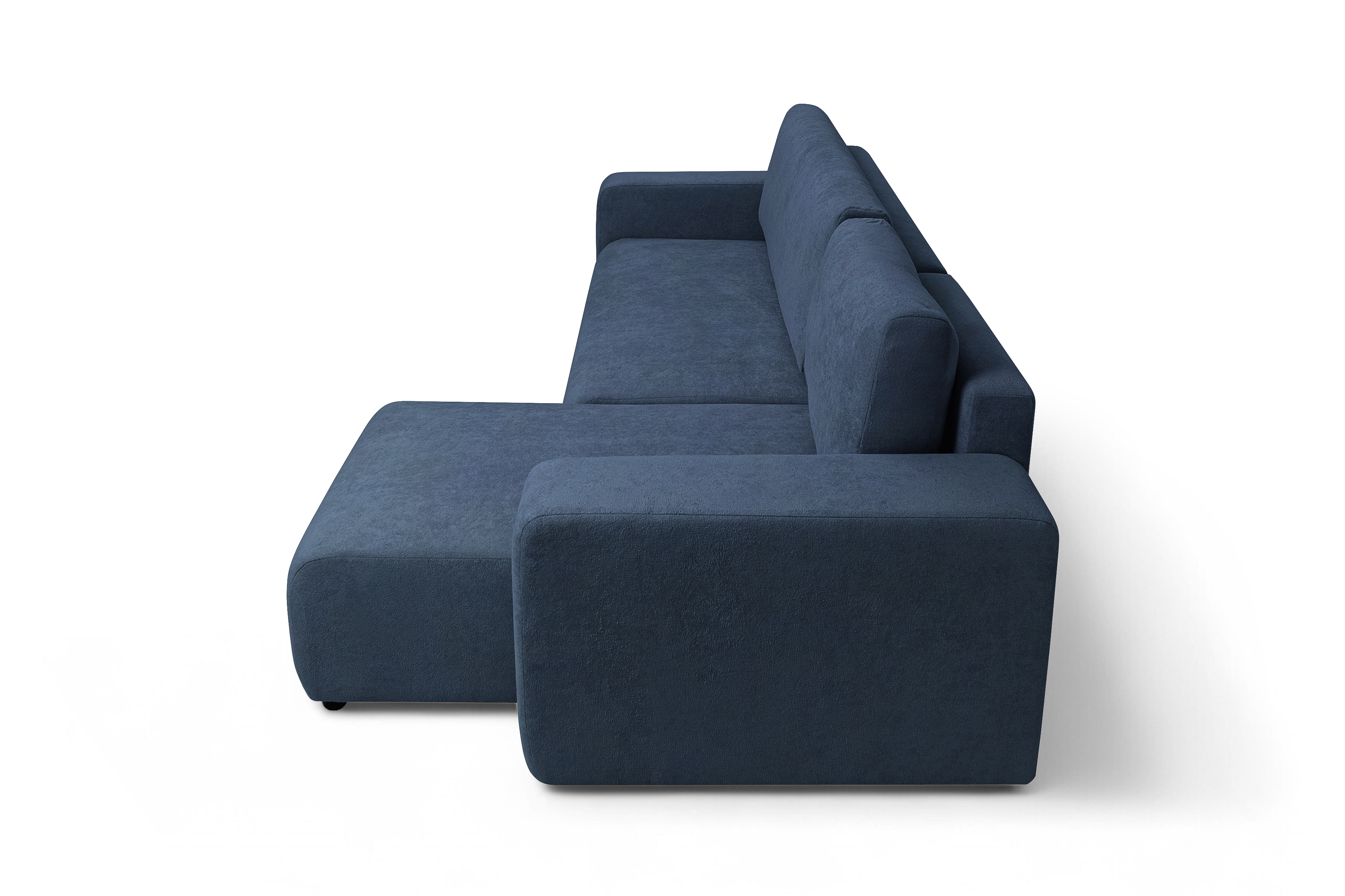 Rozkládací rohová sedací souprava Avia Mini - tmavě modrá Gerra 125 Rohová sedací souprava Avia Mini rozkládací uniwersalny prawo/levá - tmavě modrá boucle Gerra 125