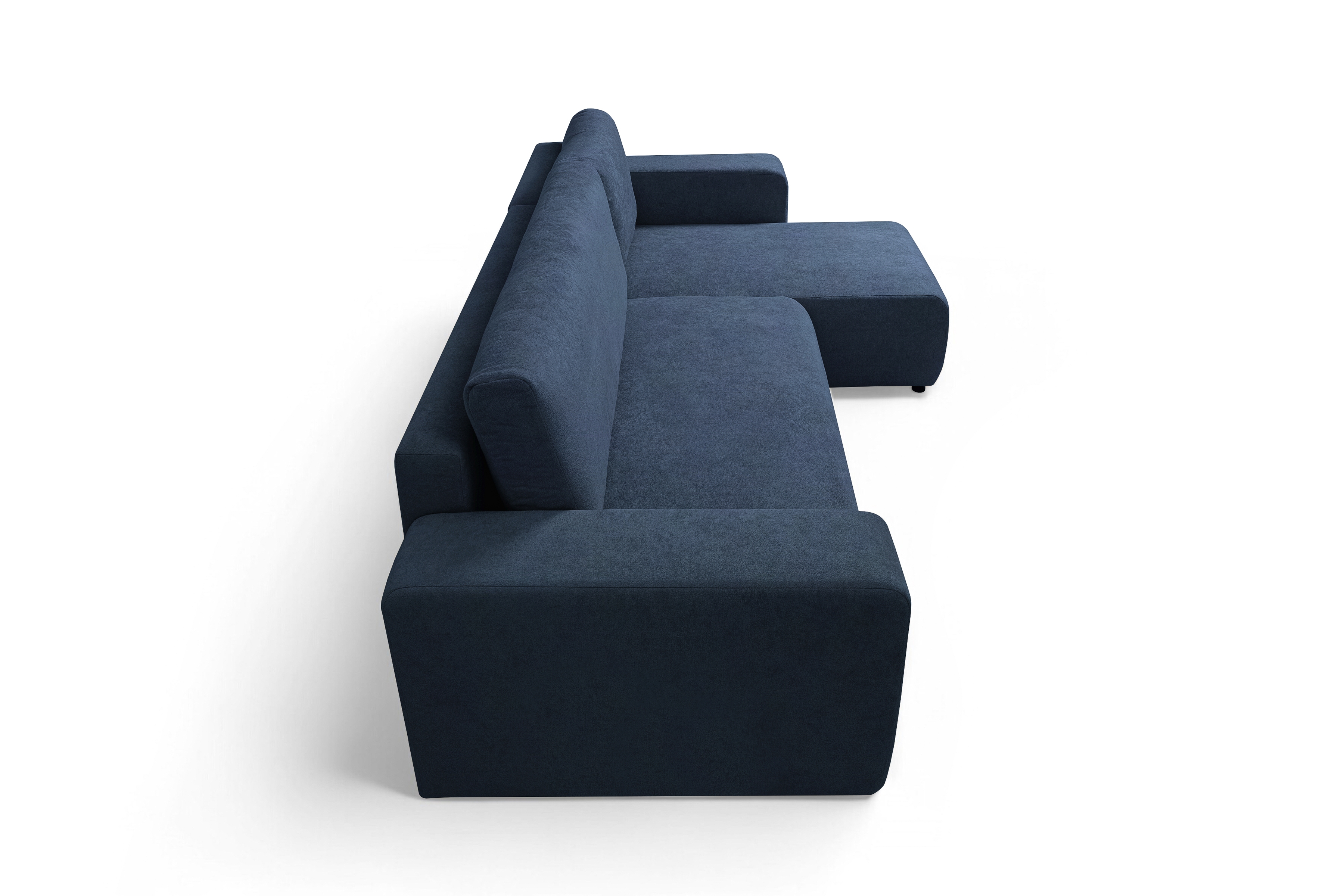 Rozkládací rohová sedací souprava Avia Mini - tmavě modrá Gerra 125 Rohová sedací souprava Avia Mini rozkládací uniwersalny prawo/levá - tmavě modrá boucle Gerra 125