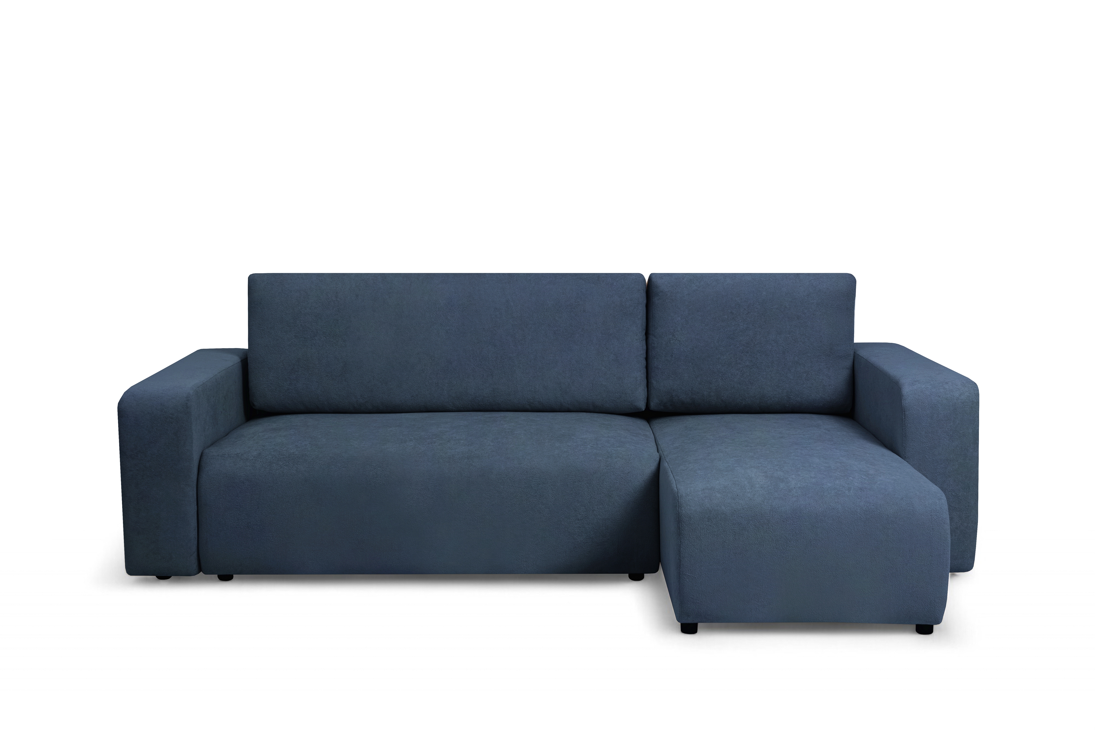 Rozkládací rohová sedací souprava Avia Mini - tmavě modrá Gerra 125 Rohová sedací souprava Avia Mini rozkládací uniwersalny prawo/levá - tmavě modrá boucle Gerra 125