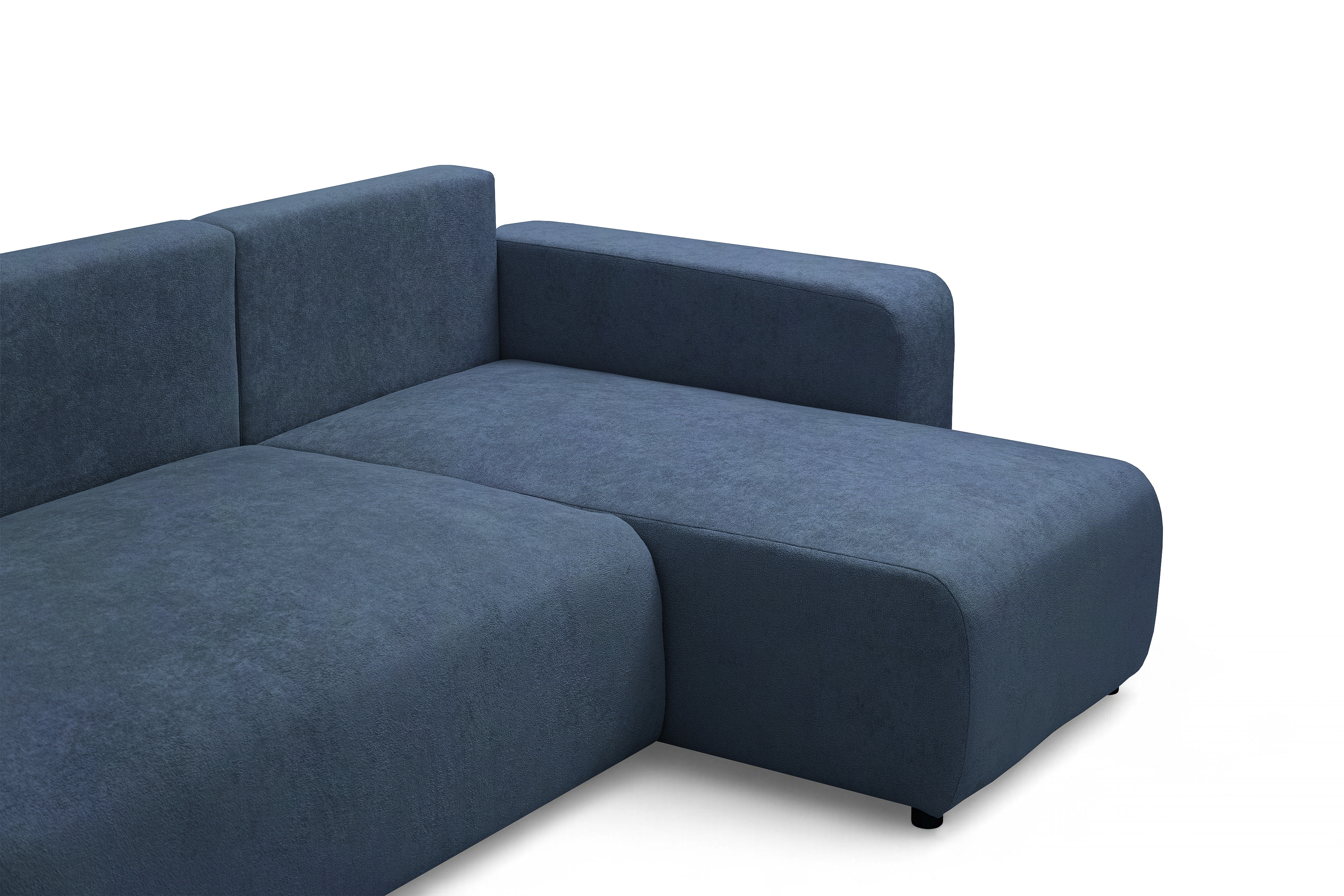 Rozkládací rohová sedací souprava Avia Mini - tmavě modrá Gerra 125 Rohová sedací souprava Avia Mini rozkládací uniwersalny prawo/levá - tmavě modrá boucle Gerra 125