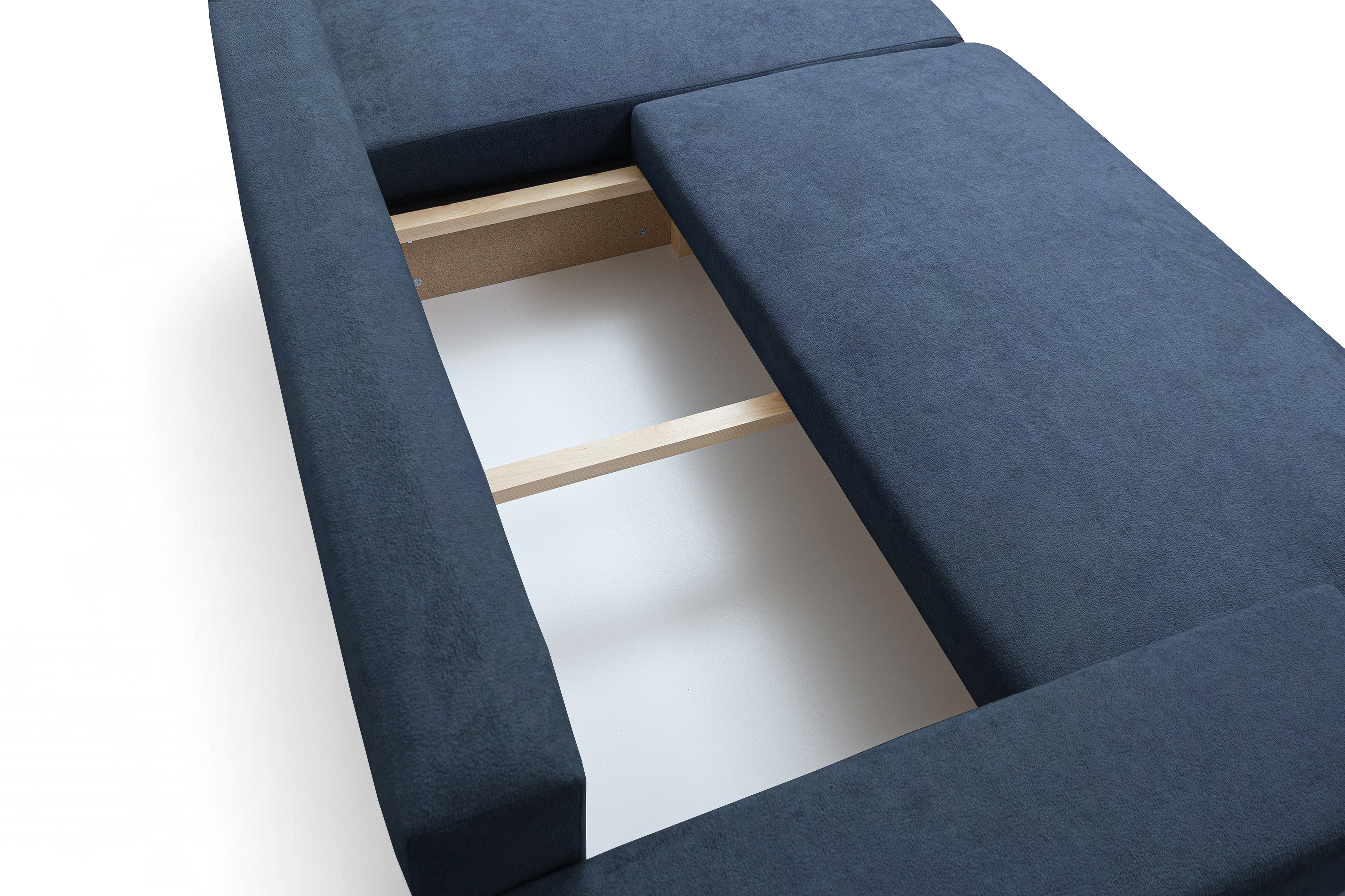 Rozkládací rohová sedací souprava Avia Mini - tmavě modrá Gerra 125 Rohová sedací souprava Avia Mini rozkládací uniwersalny prawo/levá - tmavě modrá boucle Gerra 125