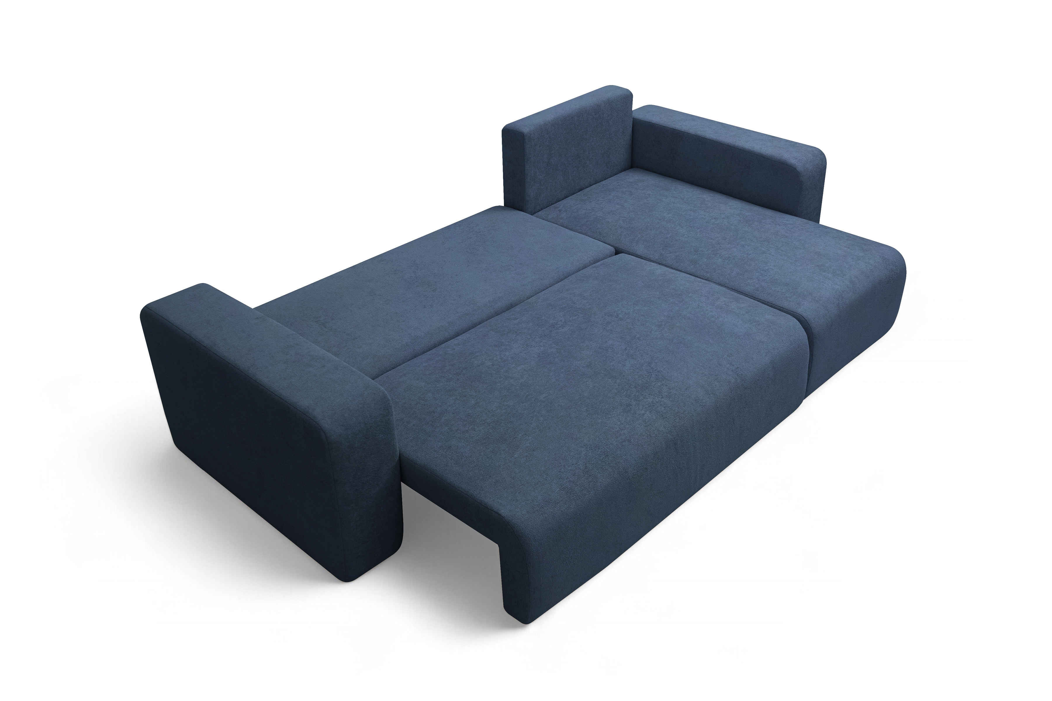 Rozkládací rohová sedací souprava Avia Mini - tmavě modrá Gerra 125 Rohová sedací souprava Avia Mini rozkládací uniwersalny prawo/levá - tmavě modrá boucle Gerra 125