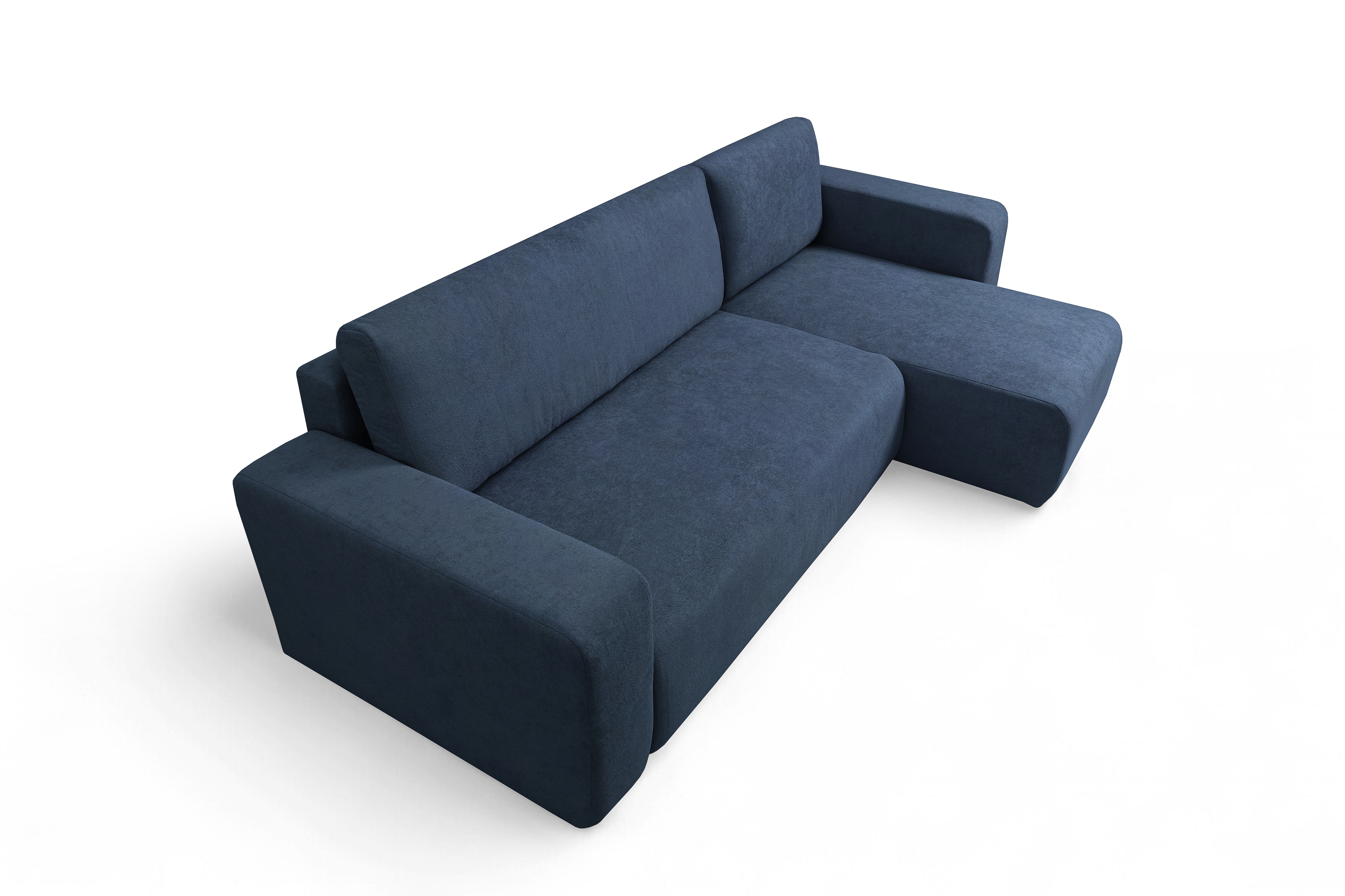 Rozkládací rohová sedací souprava Avia Mini - tmavě modrá Gerra 125 Rohová sedací souprava Avia Mini rozkládací uniwersalny prawo/levá - tmavě modrá boucle Gerra 125