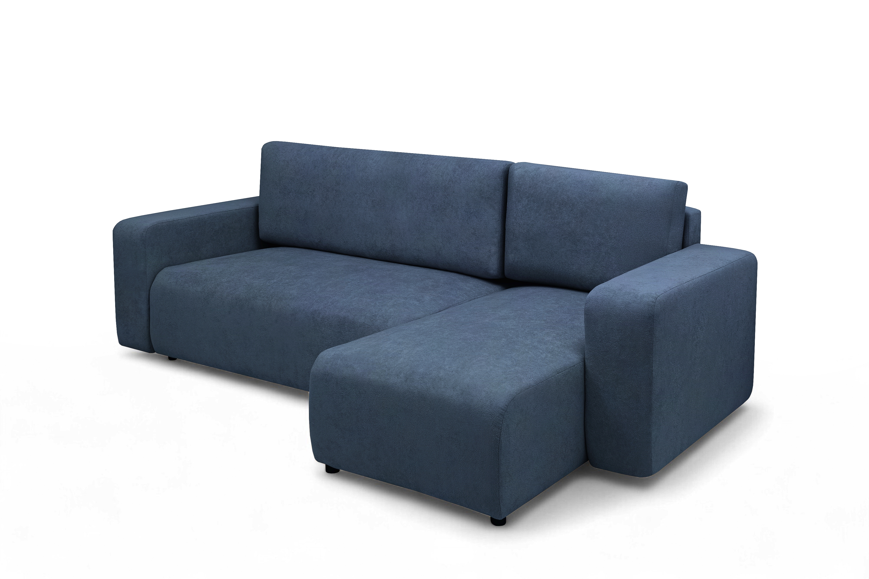 Rozkládací rohová sedací souprava Avia Mini - tmavě modrá Gerra 125 Rohová sedací souprava Avia Mini rozkládací uniwersalny prawo/levá - tmavě modrá boucle Gerra 125