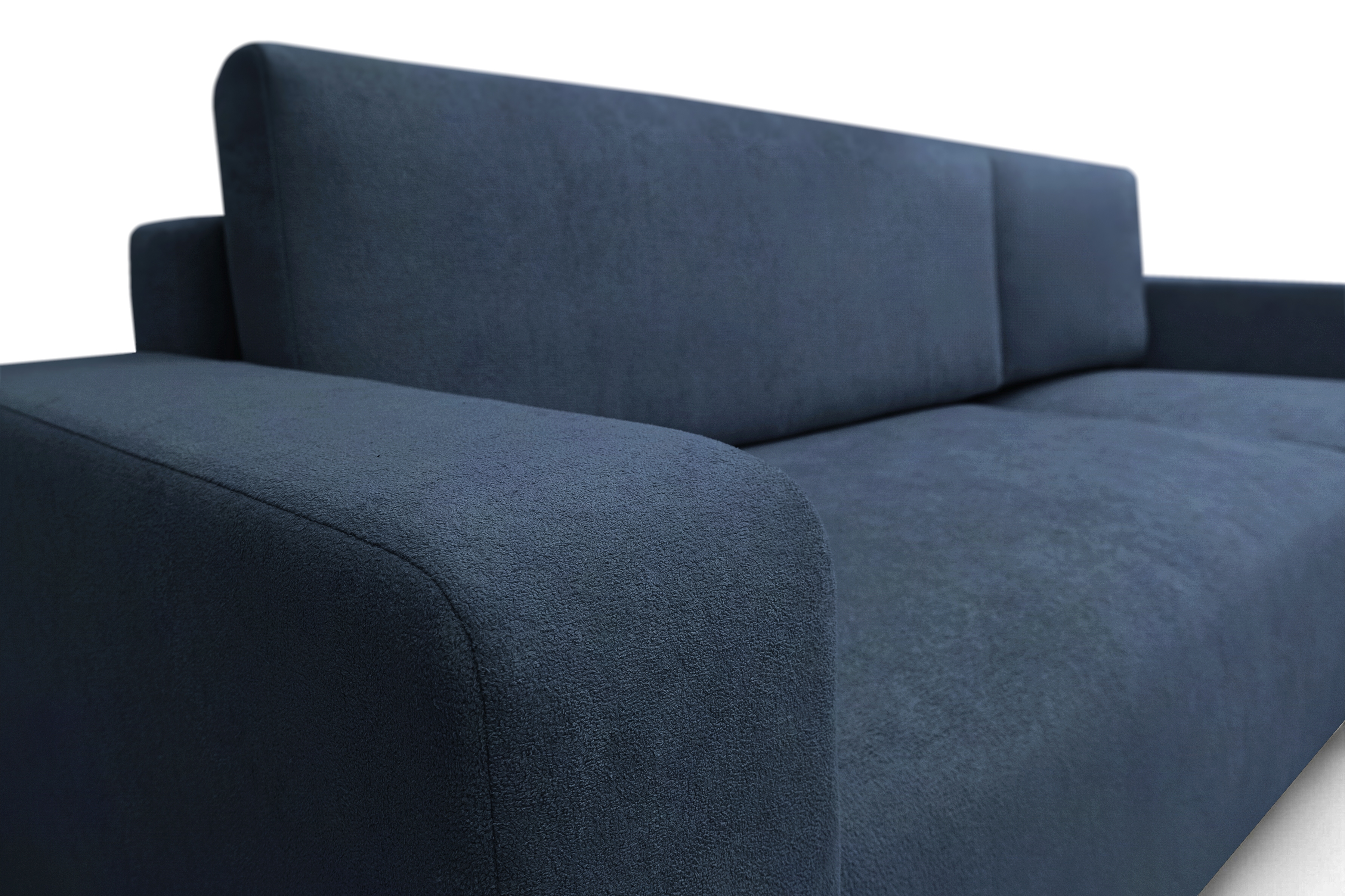 Rozkládací rohová sedací souprava Avia Mini - tmavě modrá Gerra 125 Rohová sedací souprava Avia Mini rozkládací uniwersalny prawo/levá - tmavě modrá boucle Gerra 125