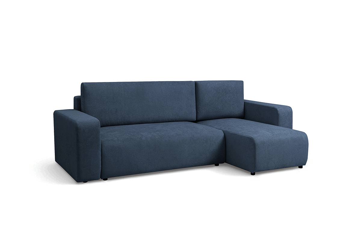 Rozkládací rohová sedací souprava Avia Mini - tmavě modrá Gerra 125 Rohová sedací souprava Avia Mini rozkládací uniwersalny prawo/levá - tmavě modrá boucle Gerra 125