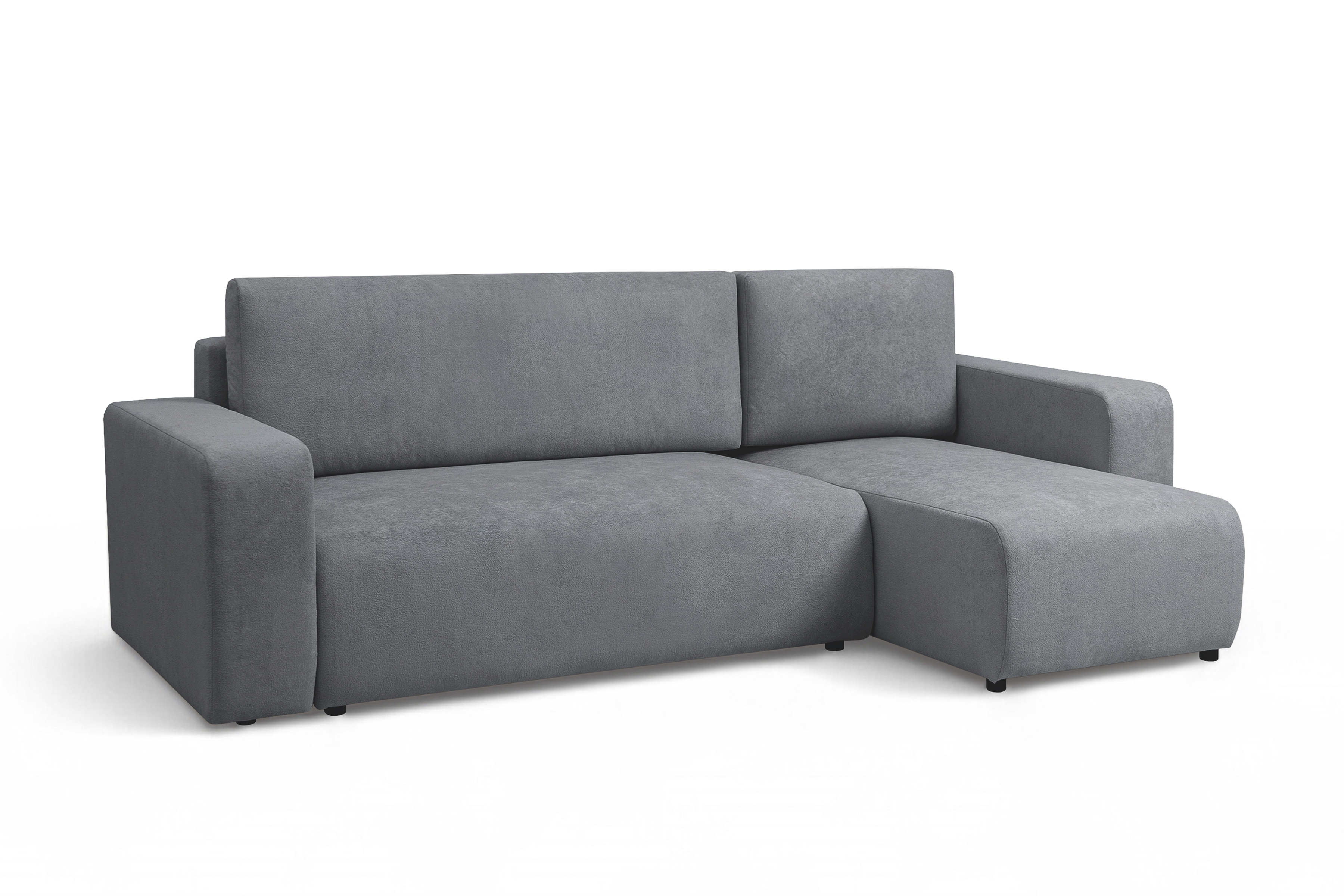 Rozkladacia rohová sedacia súprava Avia Mini univerzálna - sivé buklé Gerra 70 Rohová sedacia súprava Avia Mini s funkciou spánku uniwersalny prawo/Ľavá strana - šedá boucle Gerra 70