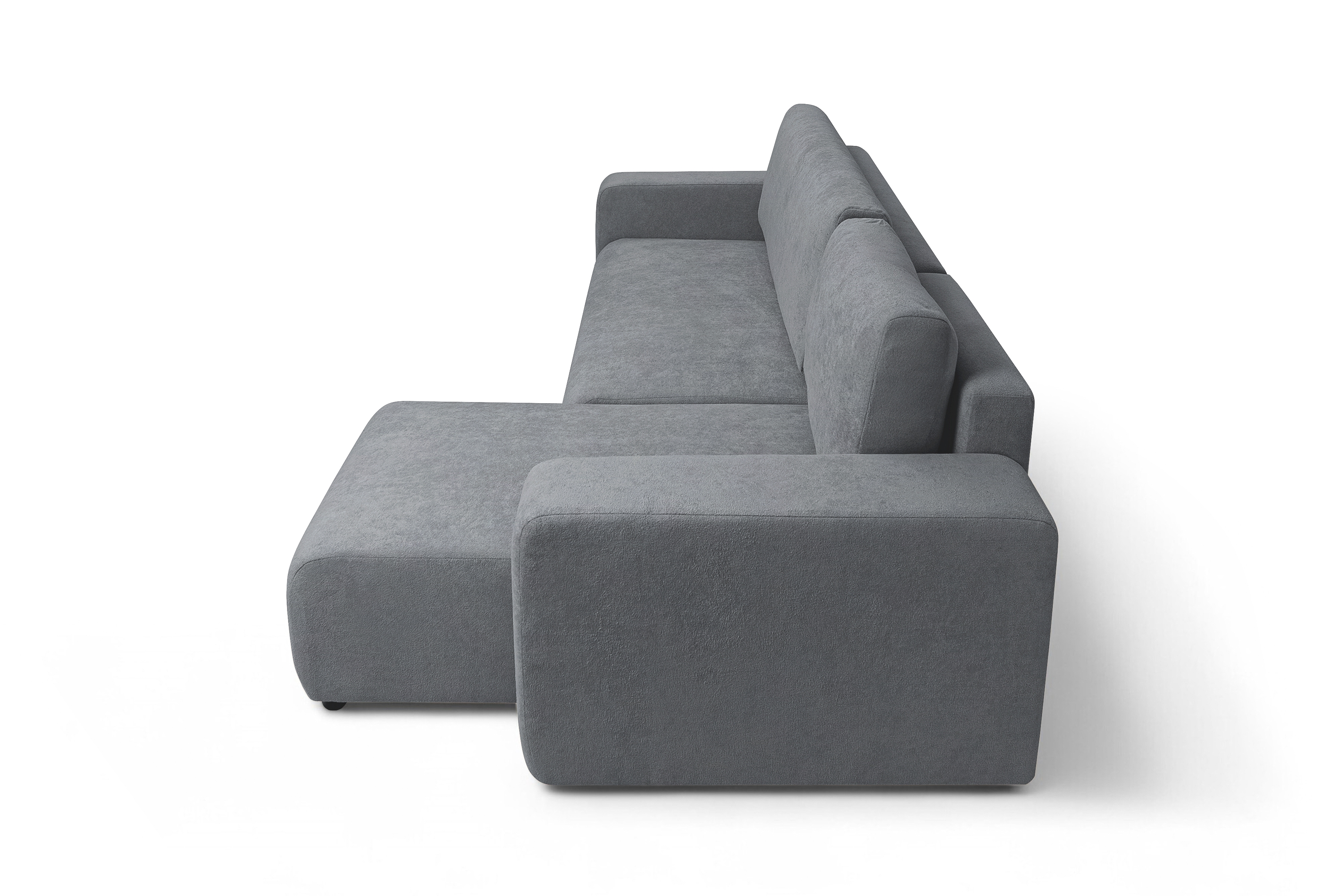 Rozkladacia rohová sedacia súprava Avia Mini univerzálna - sivé buklé Gerra 70 Rohová sedacia súprava Avia Mini s funkciou spánku uniwersalny prawo/Ľavá strana - šedá boucle Gerra 70