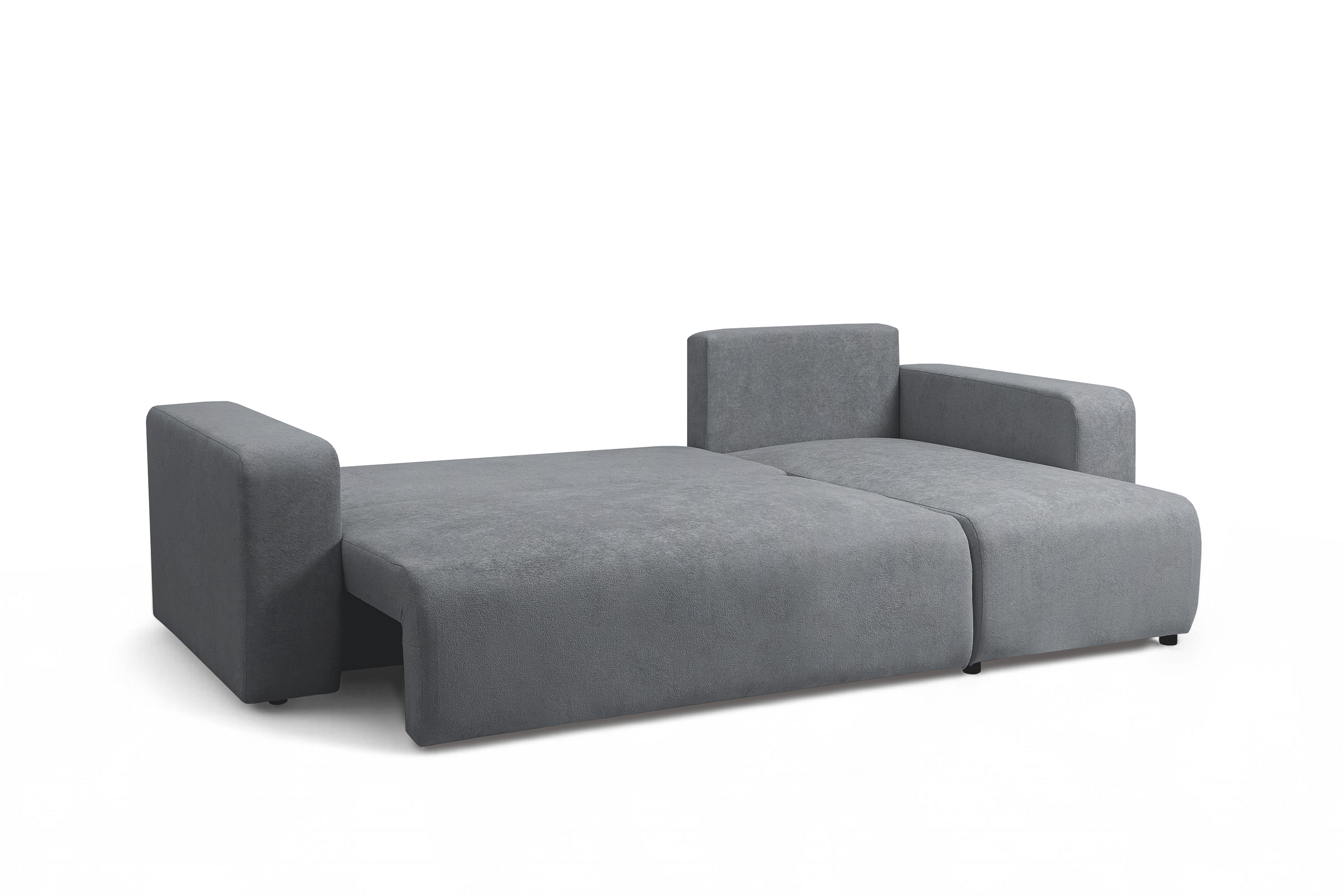 Rozkladacia rohová sedacia súprava Avia Mini univerzálna - sivé buklé Gerra 70 Rohová sedacia súprava Avia Mini s funkciou spánku uniwersalny prawo/Ľavá strana - šedá boucle Gerra 70